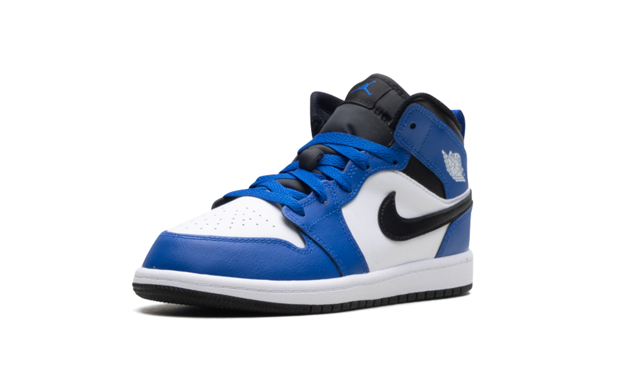 jordan 1 mid game royal ps+DQ8424-402+left diagnol single view