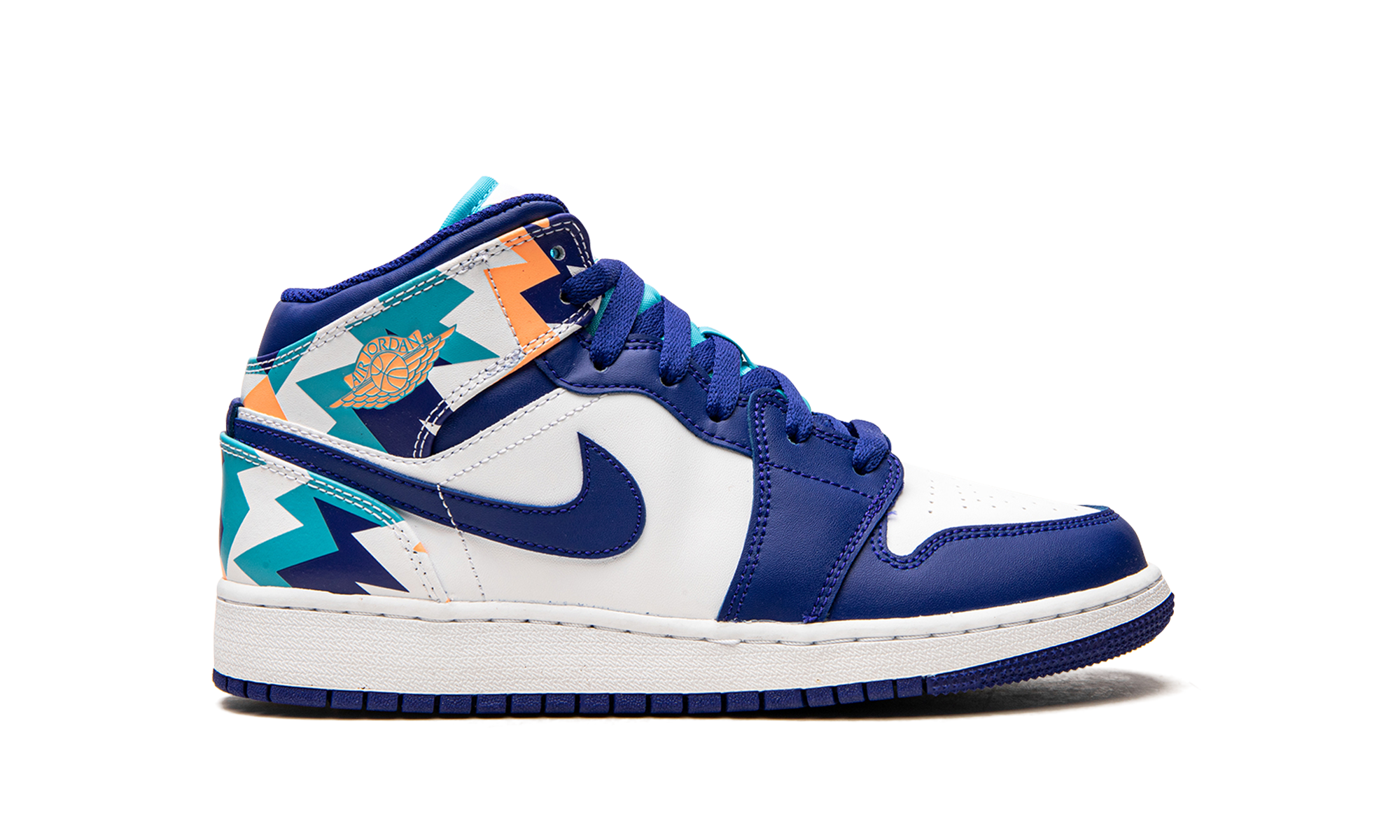 jordan 1 mid geometric print gs+555112-105+right view