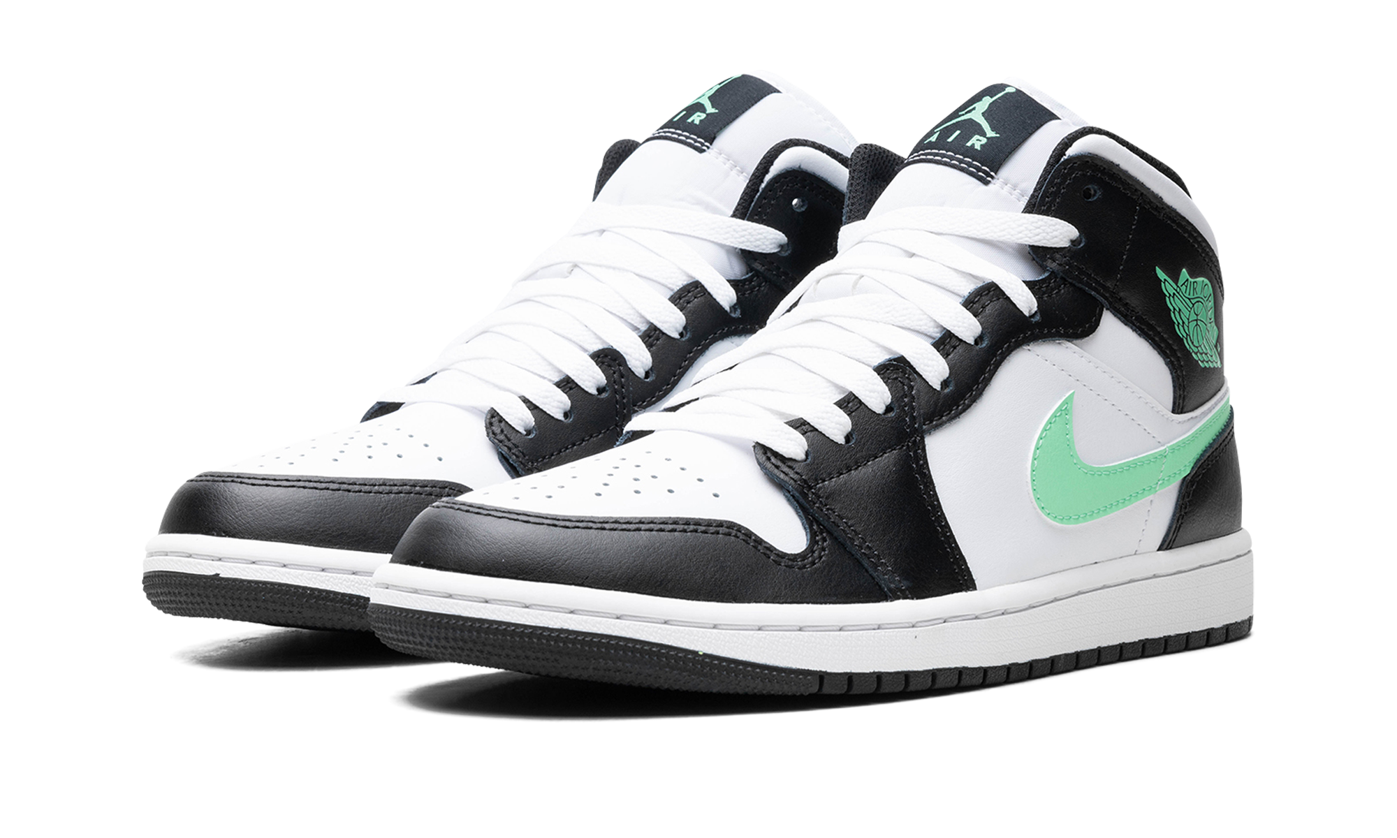 jordan 1 mid green glow+DQ8426-103+diagnol left view