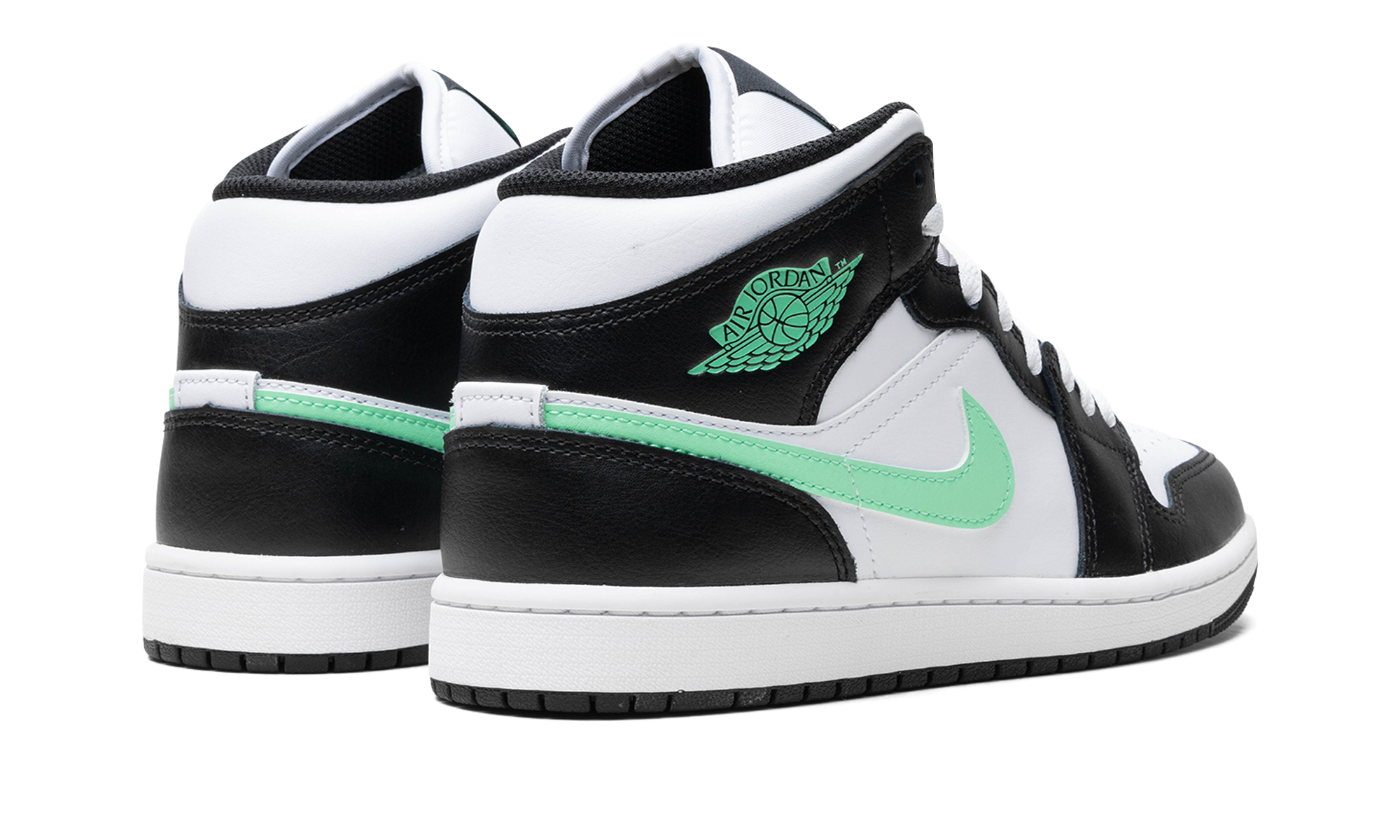 jordan 1 mid green glow+DQ8426-103+diagnol right behind view