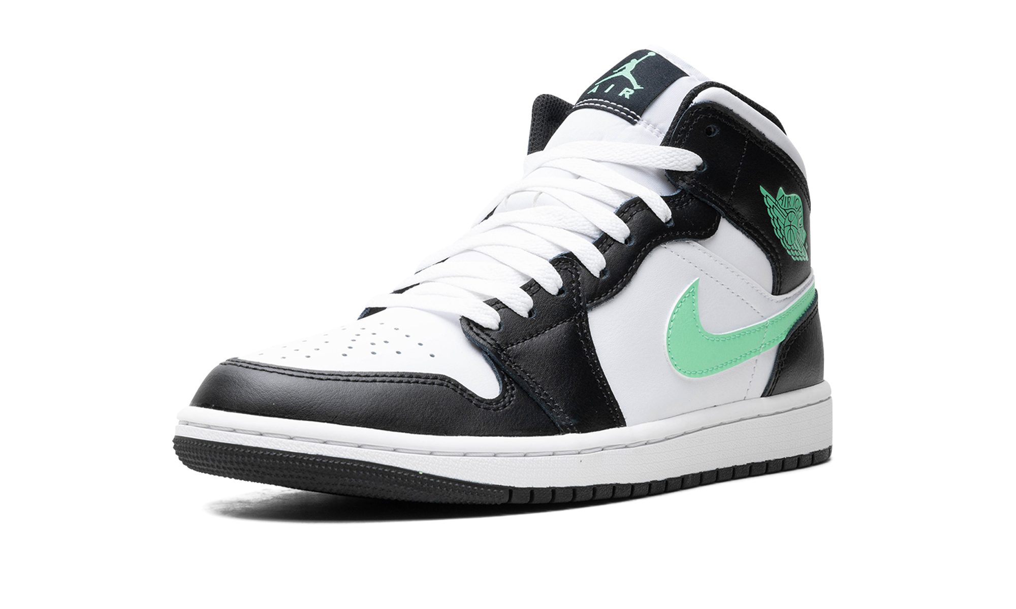 jordan 1 mid green glow+DQ8426-103+left diagnol single view
