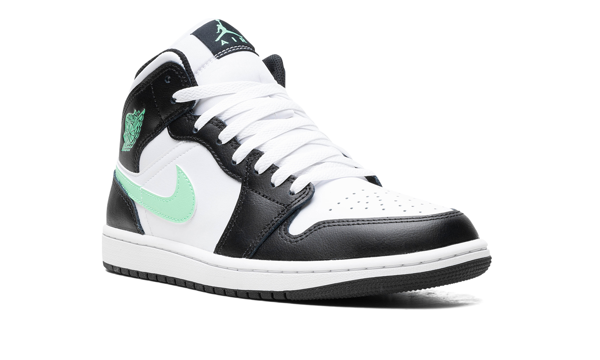 jordan 1 mid green glow+DQ8426-103+diagnol right view
