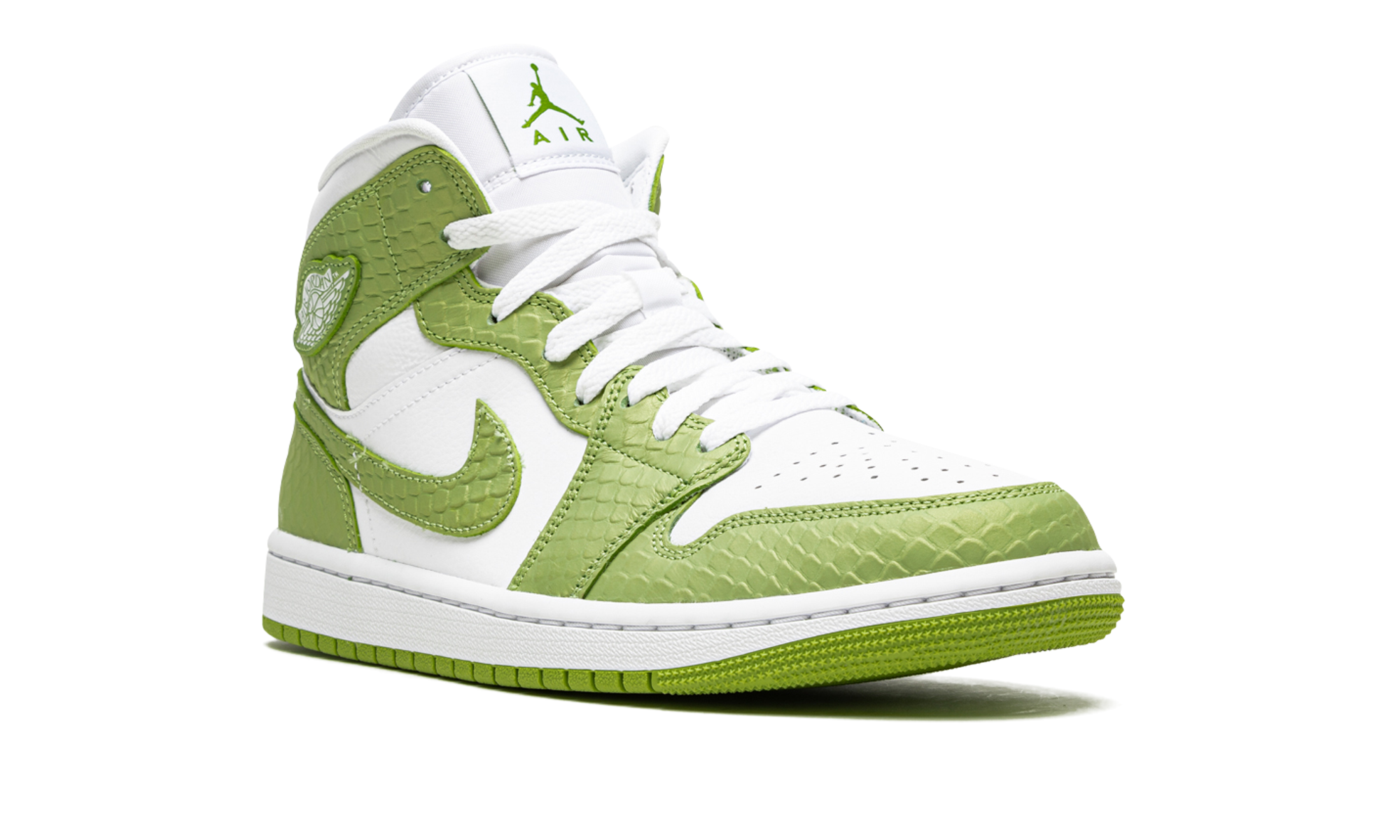 jordan 1 mid green python women s+DV2959-113+diagnol right view