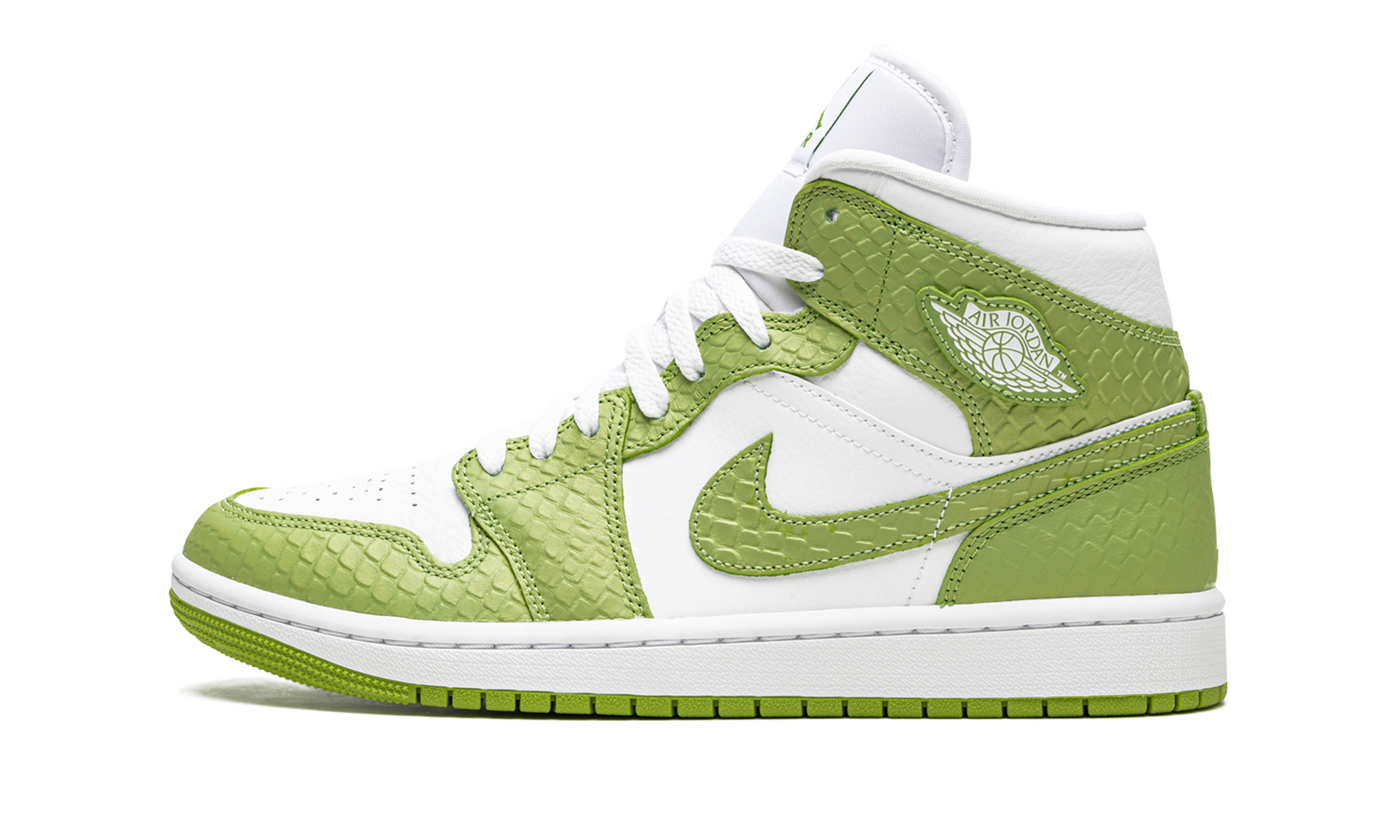 jordan 1 mid green python women s+DV2959-113+diagnol right view 1