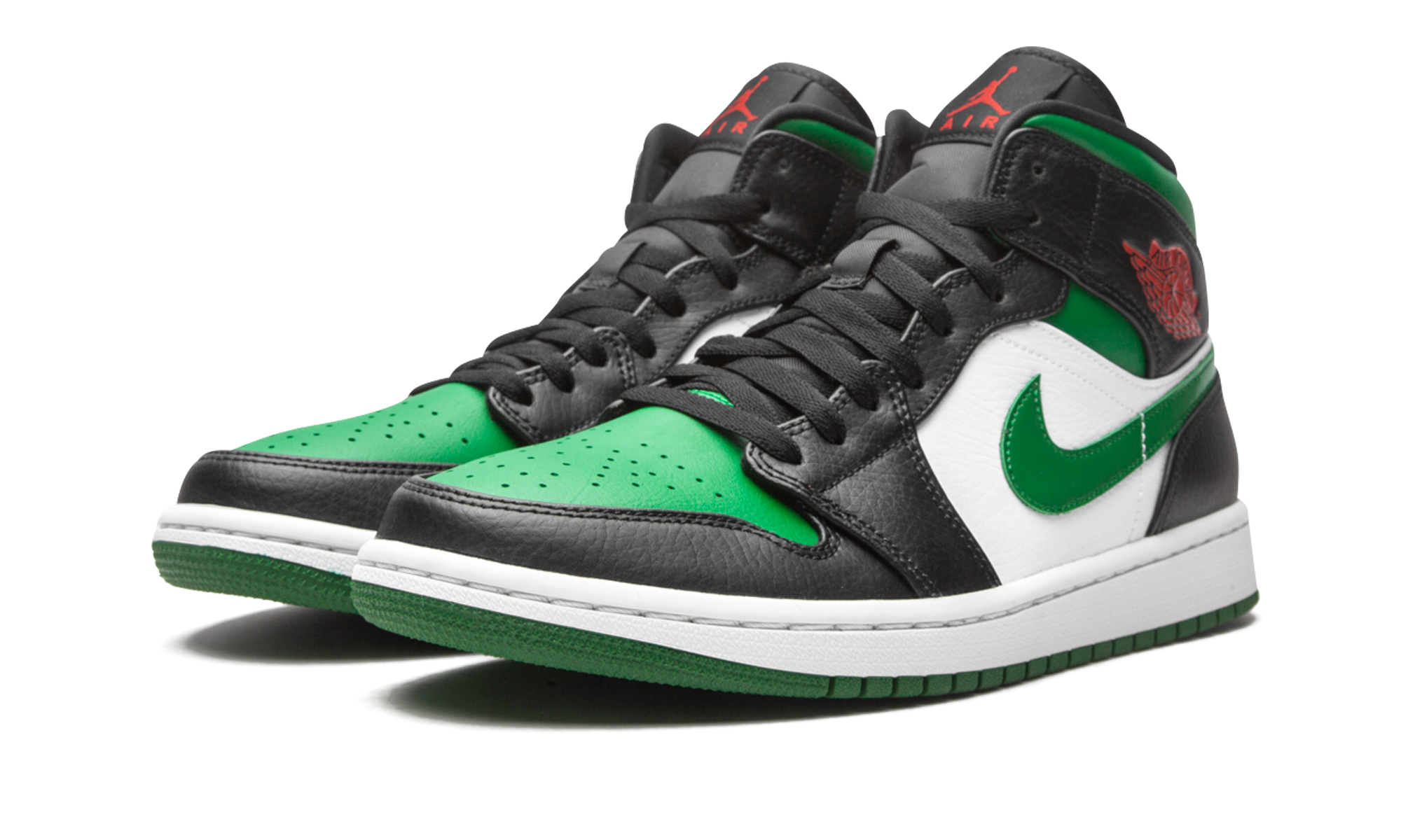 jordan 1 mid green toe+554724-067+diagnol left view