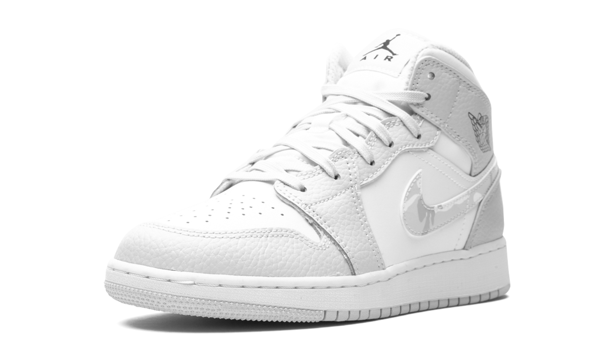 jordan 1 mid grey camo gs+DD3235-100+left diagnol single view