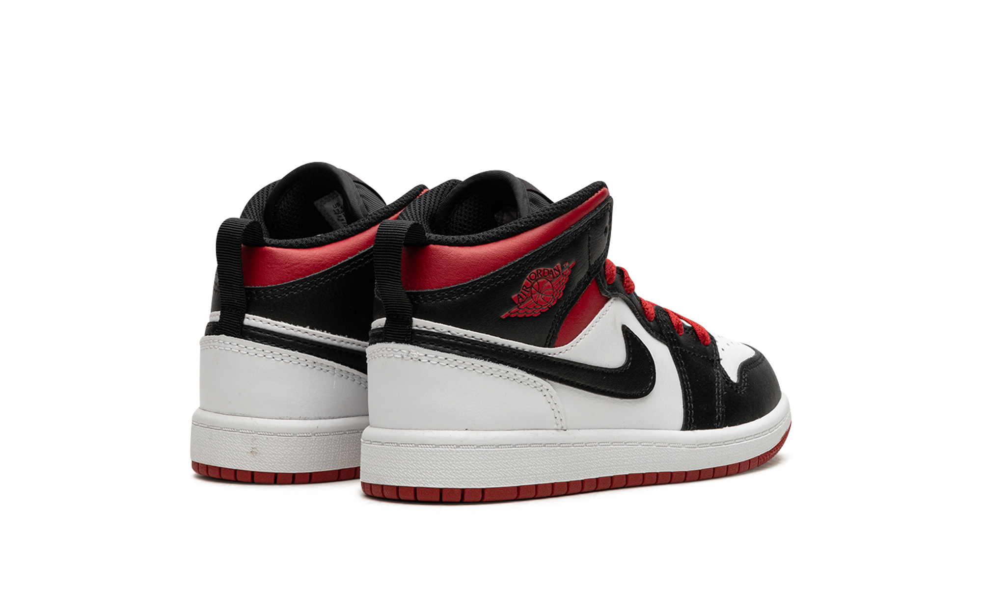 jordan 1 mid gym red black toe ps+DQ8424-106+diagnol right behind view