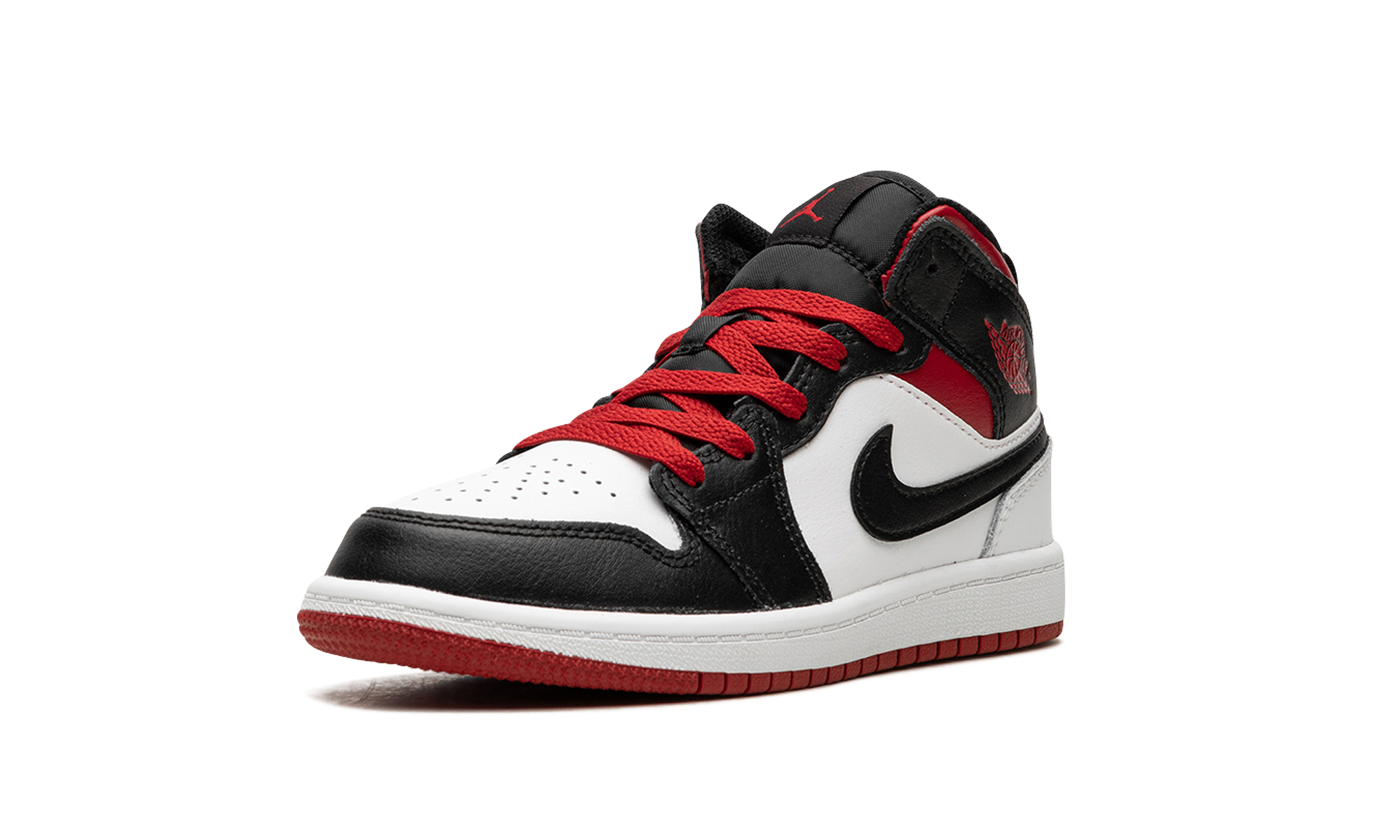 jordan 1 mid gym red black toe ps+DQ8424-106+left diagnol single view