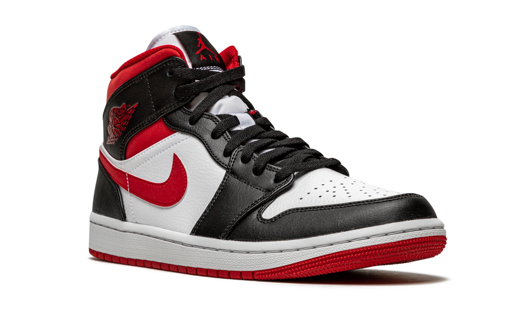 jordan 1 mid gym red black white+554724-122+diagnol right view