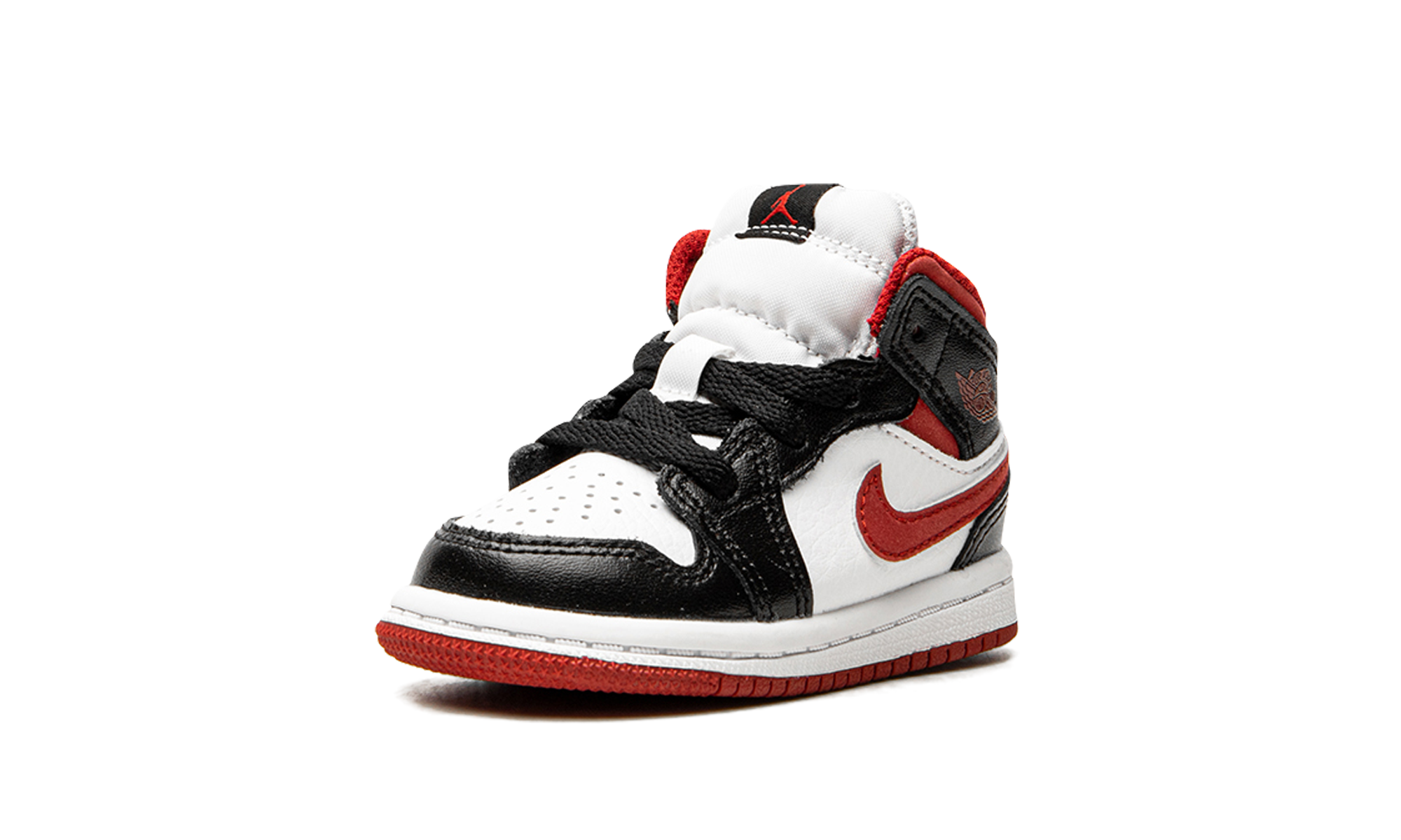 jordan 1 mid gym red black white td+640735-122+left diagnol single view