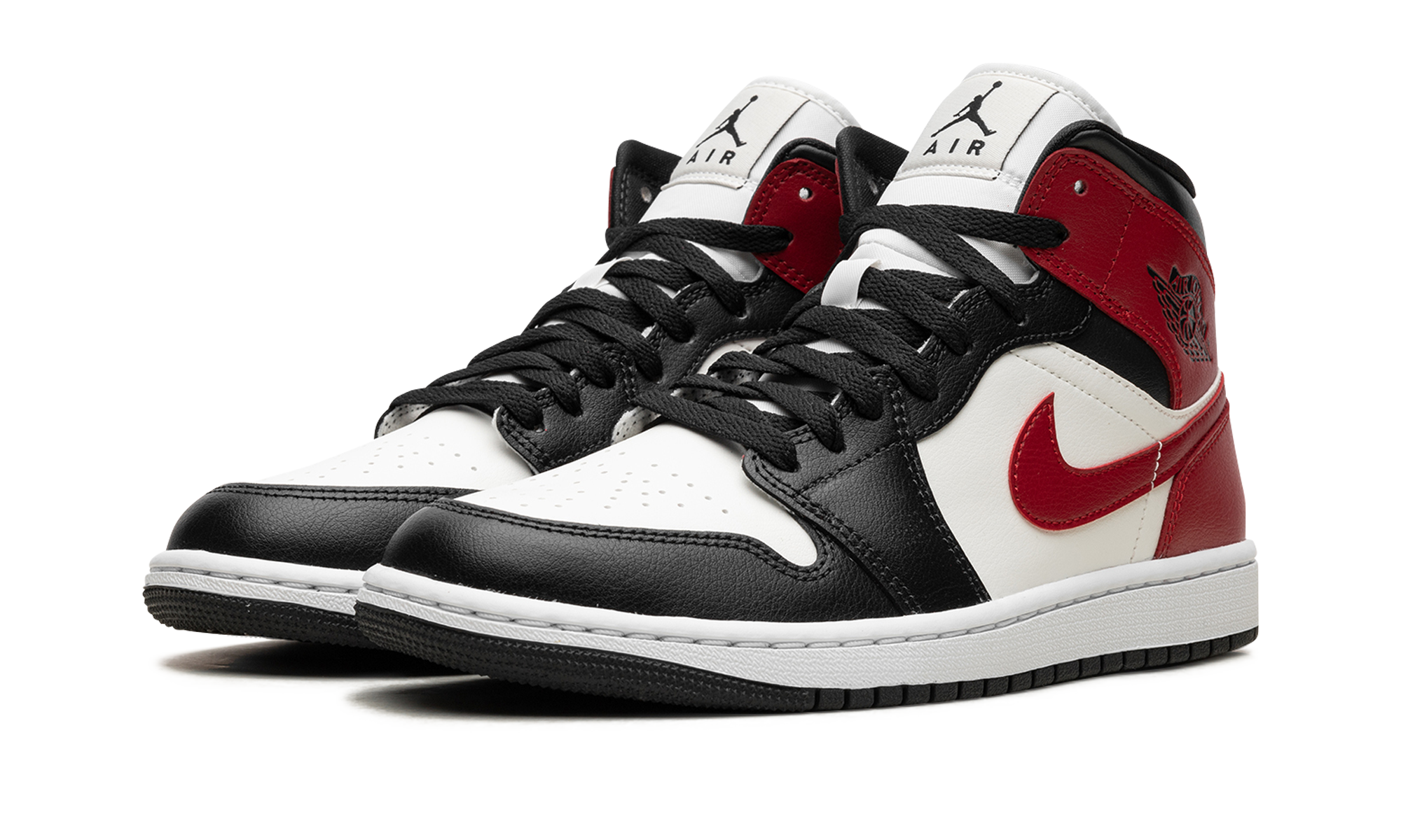 jordan 1 mid gym red off noir women s+BQ6472-160+diagnol left view
