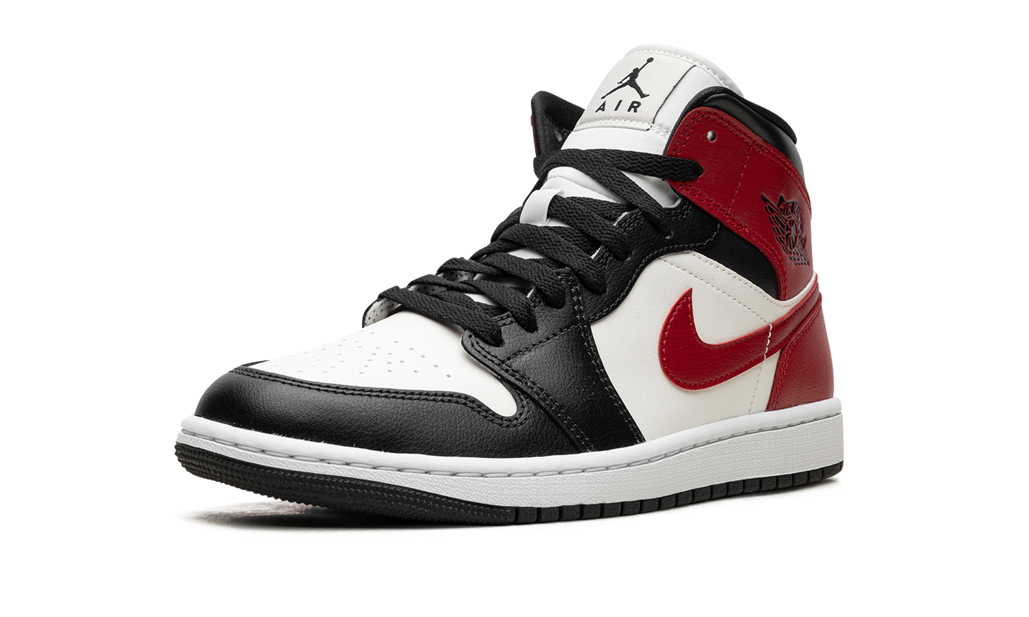 jordan 1 mid gym red off noir women s+BQ6472-160+left diagnol single view