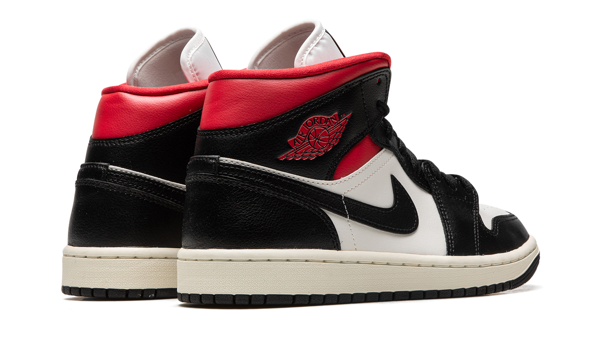 jordan 1 mid gym red panda women s+BQ6472-061+diagnol right behind view