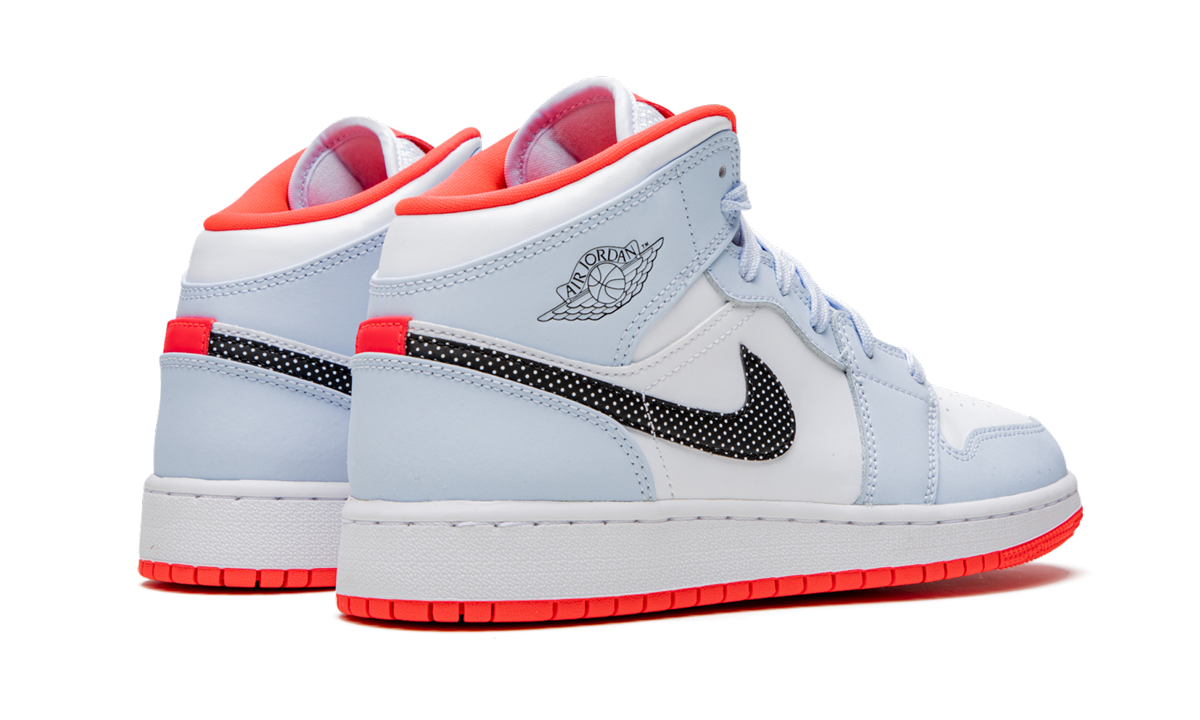 jordan 1 mid half blue polka dot swoosh gs+555112-400+diagnol right behind view