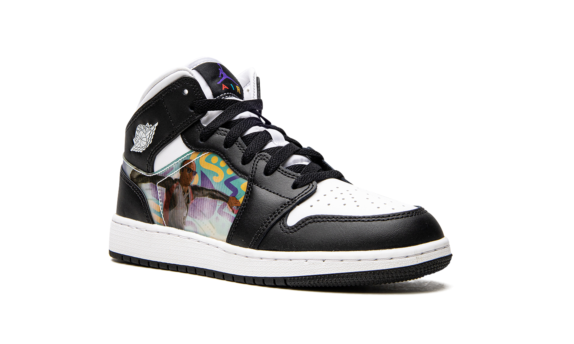 jordan 1 mid hologram gs+DR9495-001+diagnol right view