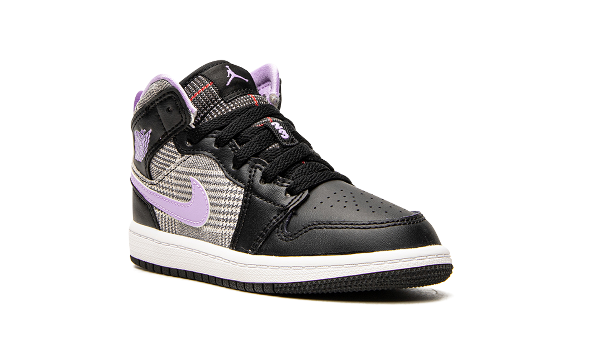 jordan 1 mid houndstooth ps+DC7227-015+diagnol right view