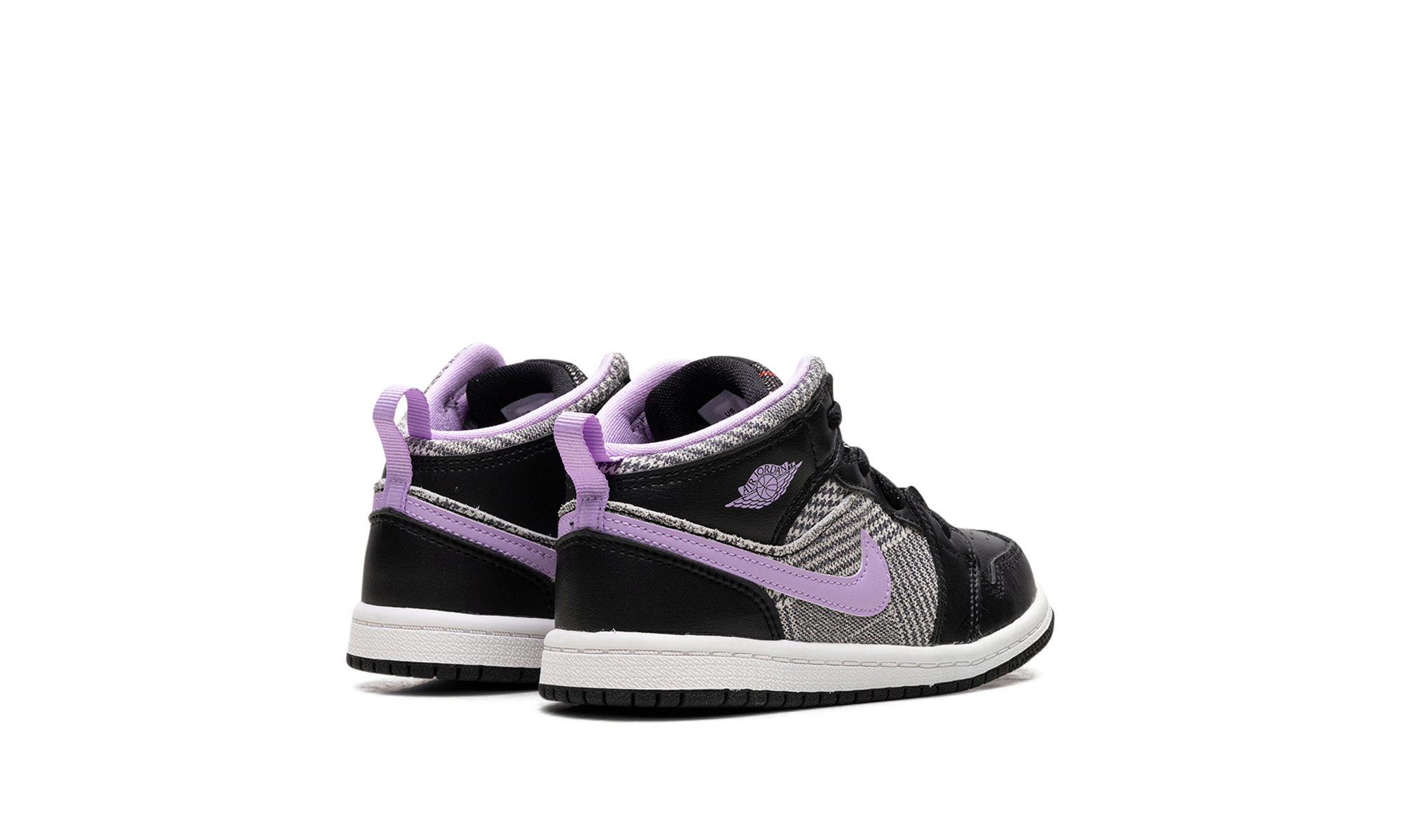 jordan 1 mid houndstooth td+DC7228-015+diagnol right behind view