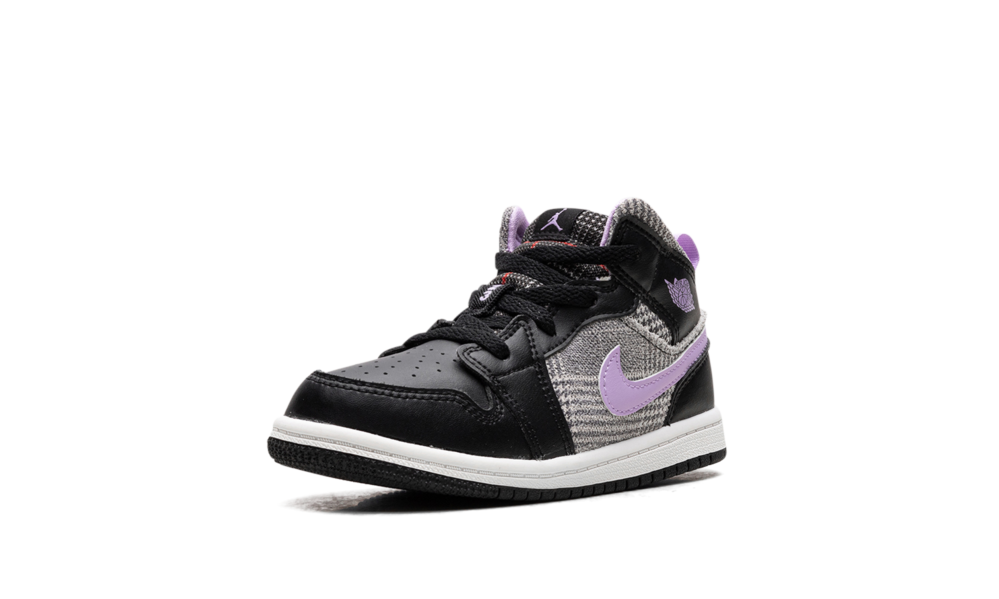 jordan 1 mid houndstooth td+DC7228-015+left diagnol single view