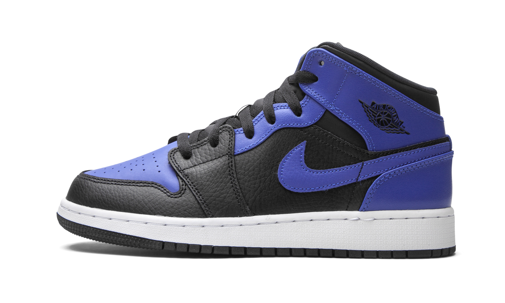 jordan 1 mid hyper royal gs+554725-077+diagnol right view 1