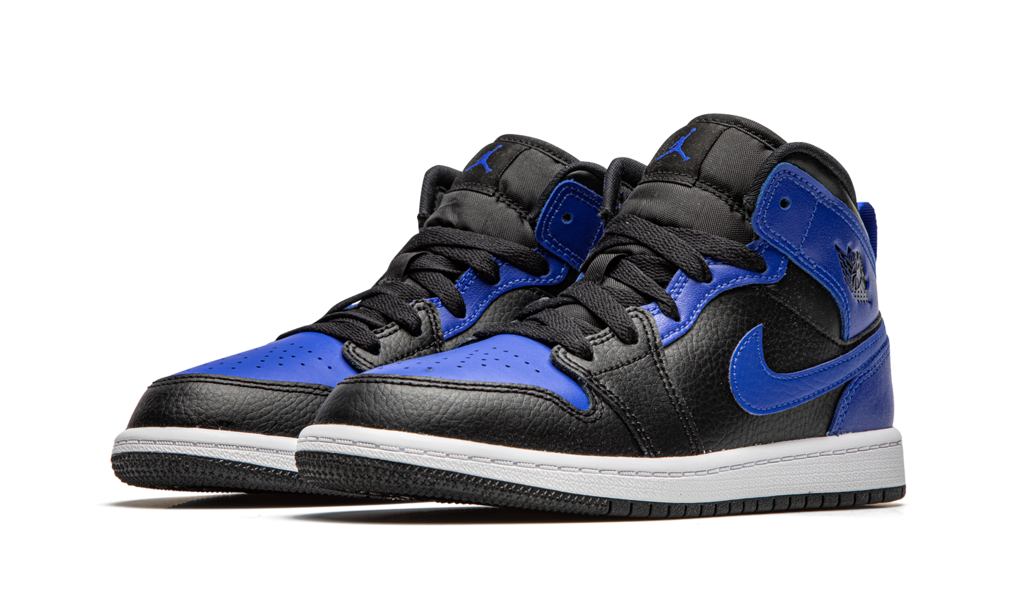 jordan 1 mid hyper royal ps+640734-077+diagnol left view