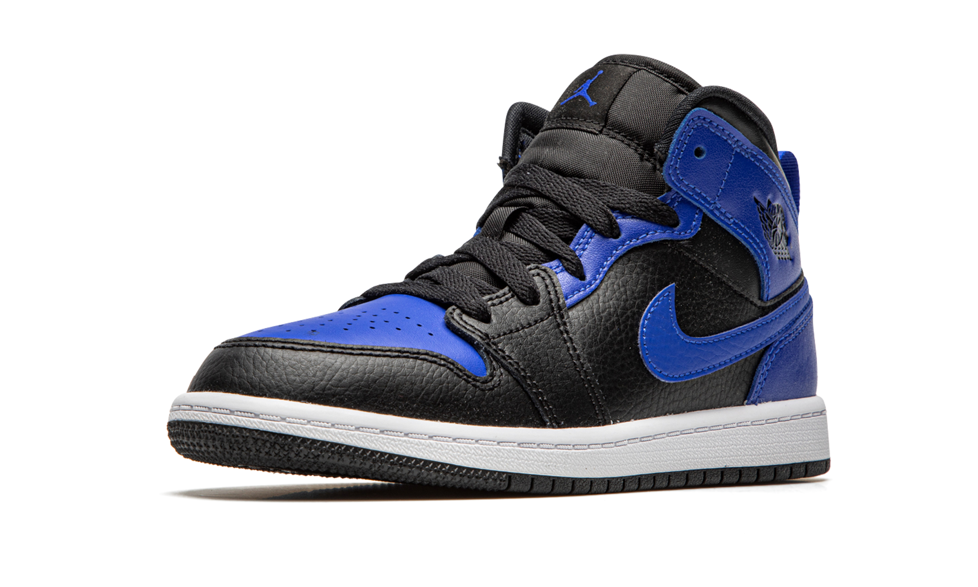 jordan 1 mid hyper royal ps+640734-077+left diagnol single view