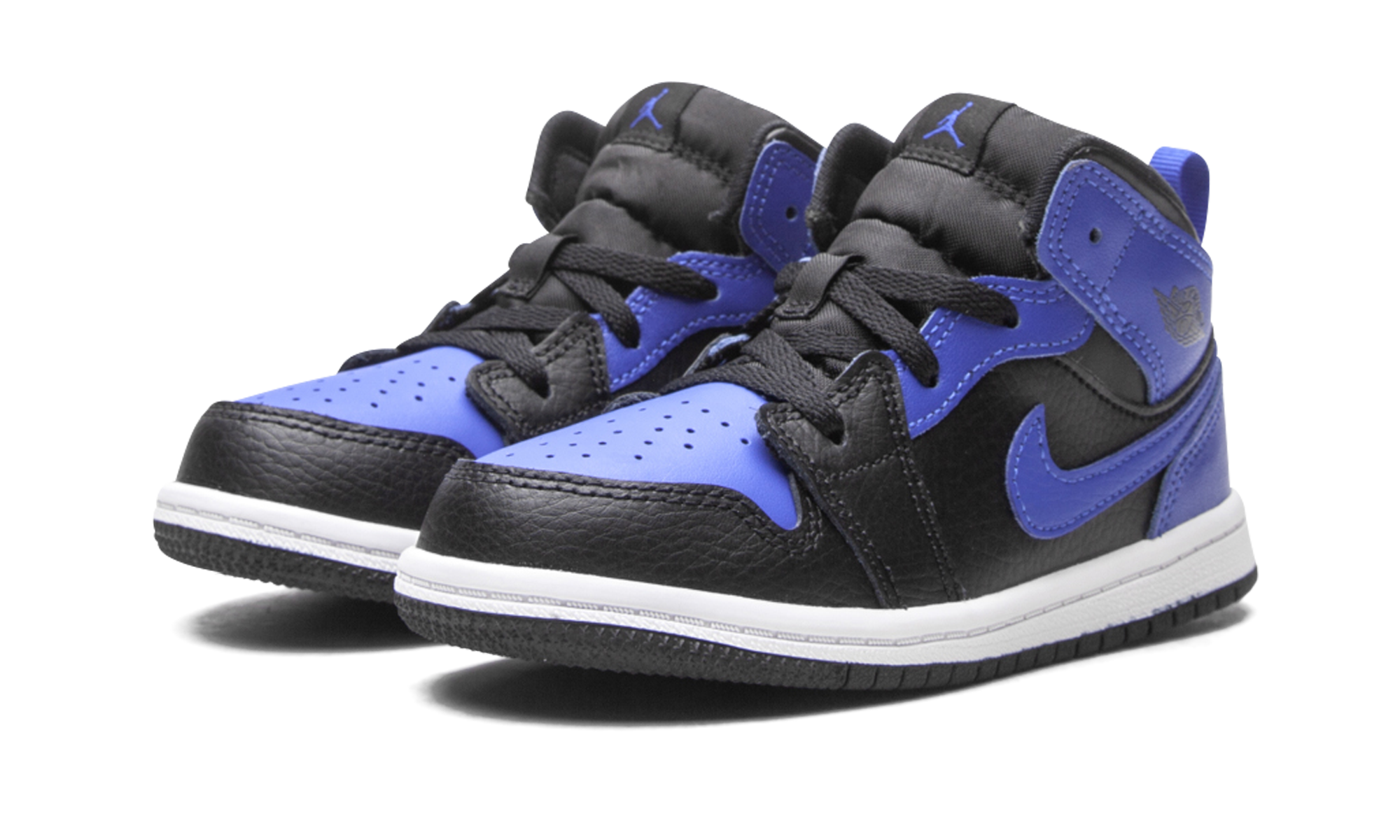 jordan 1 mid hyper royal td+640735-077+diagnol left view