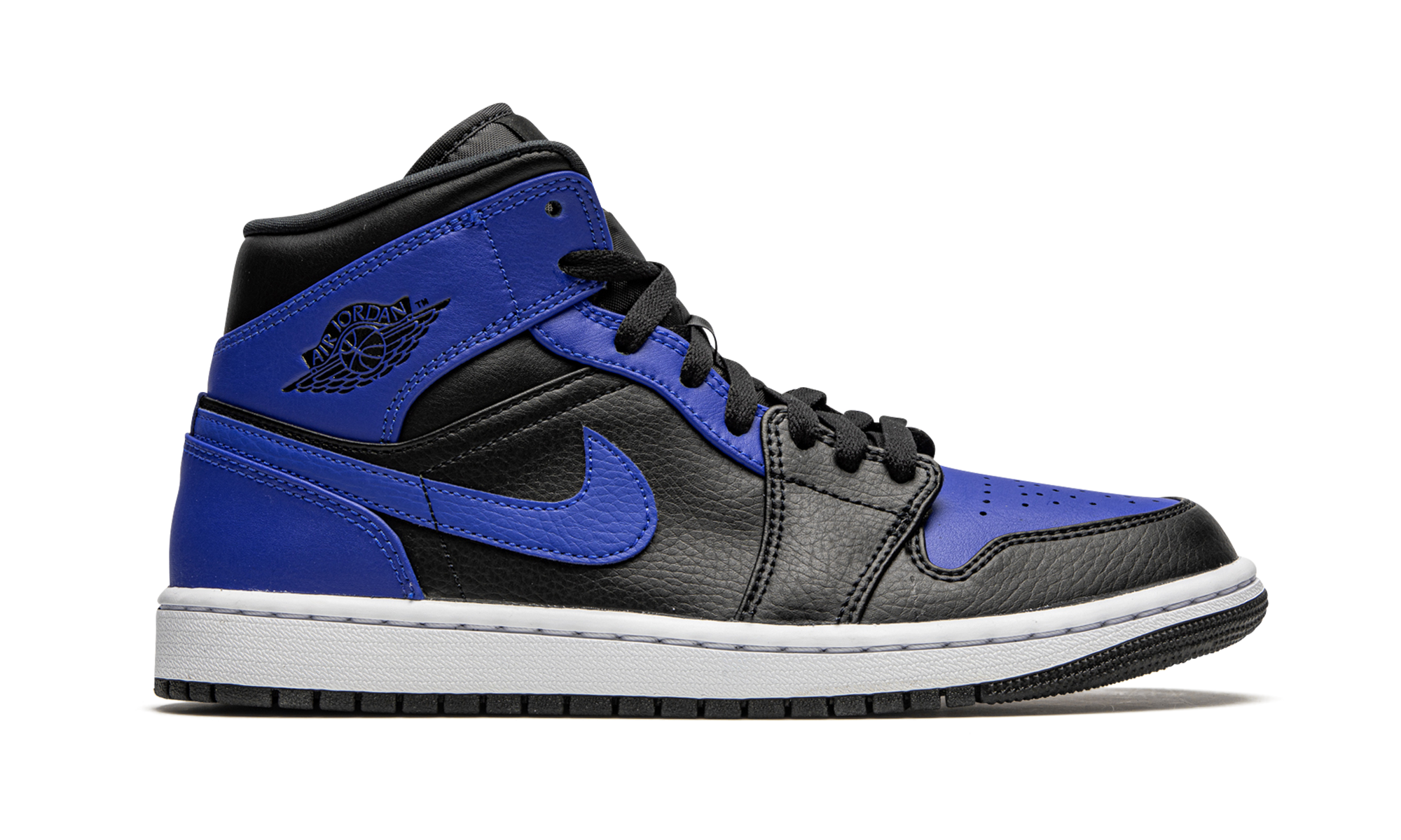 jordan 1 mid hyper royal tumbled leather+554724-077+right view
