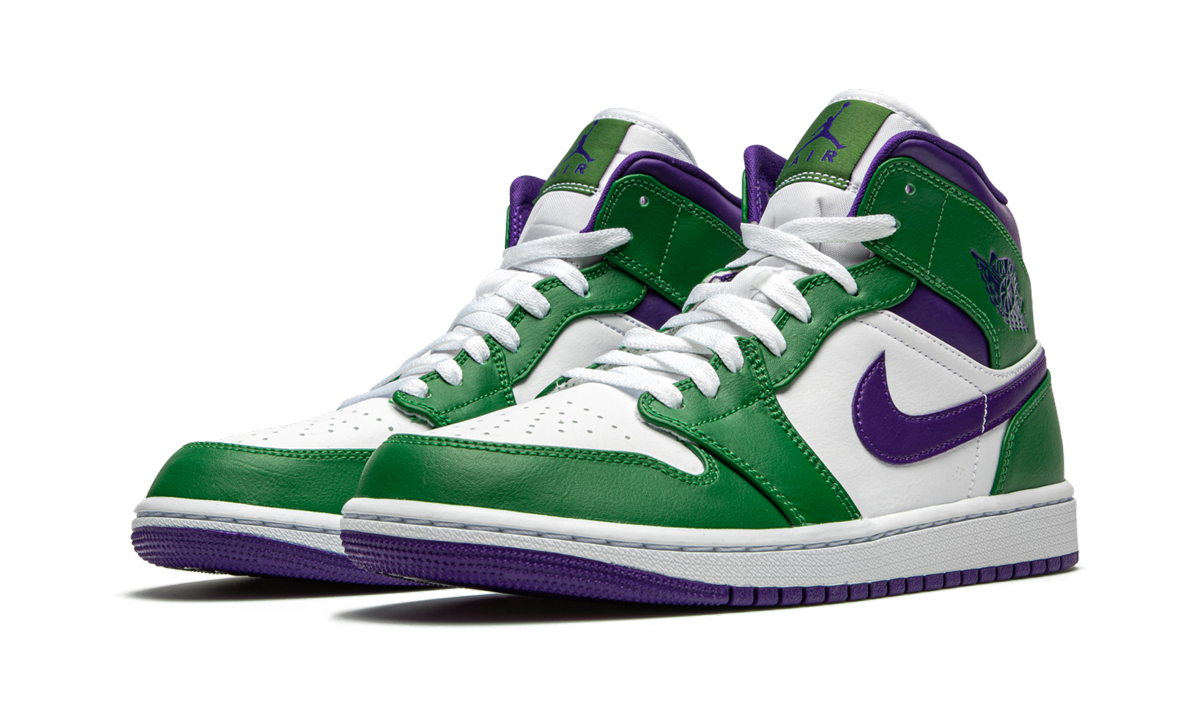 jordan 1 mid incredible hulk+554724-300+diagnol left view