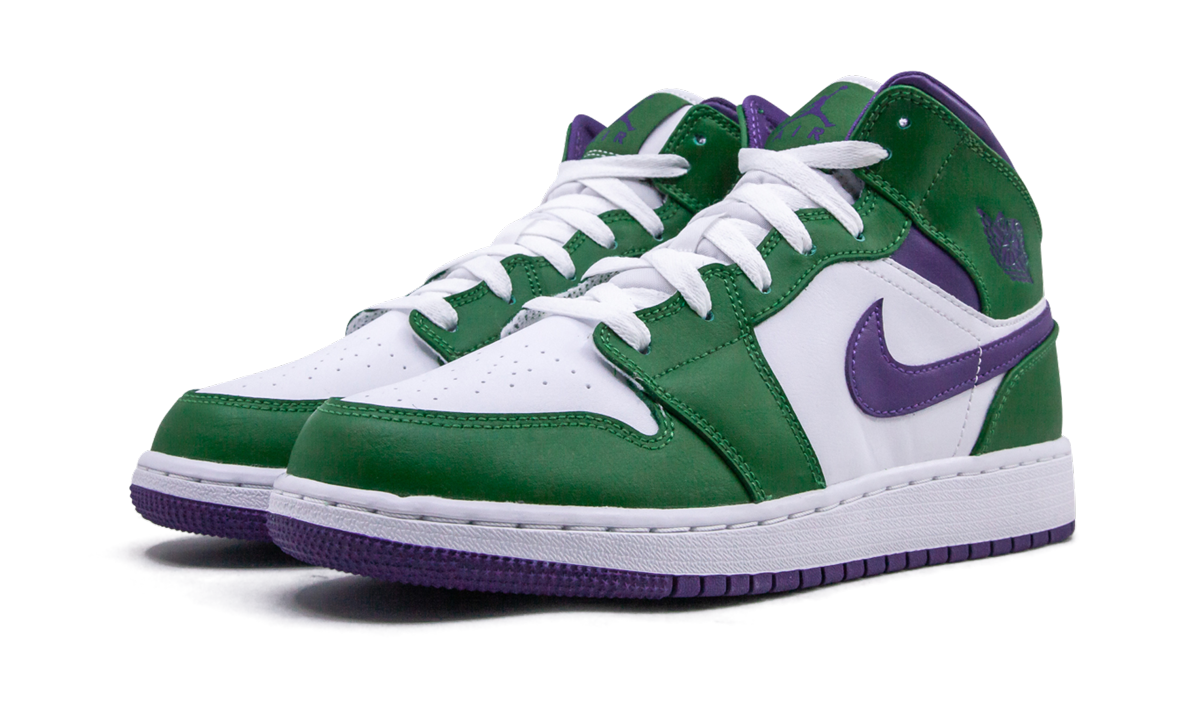 jordan 1 mid incredible hulk gs+554725-300+diagnol left view