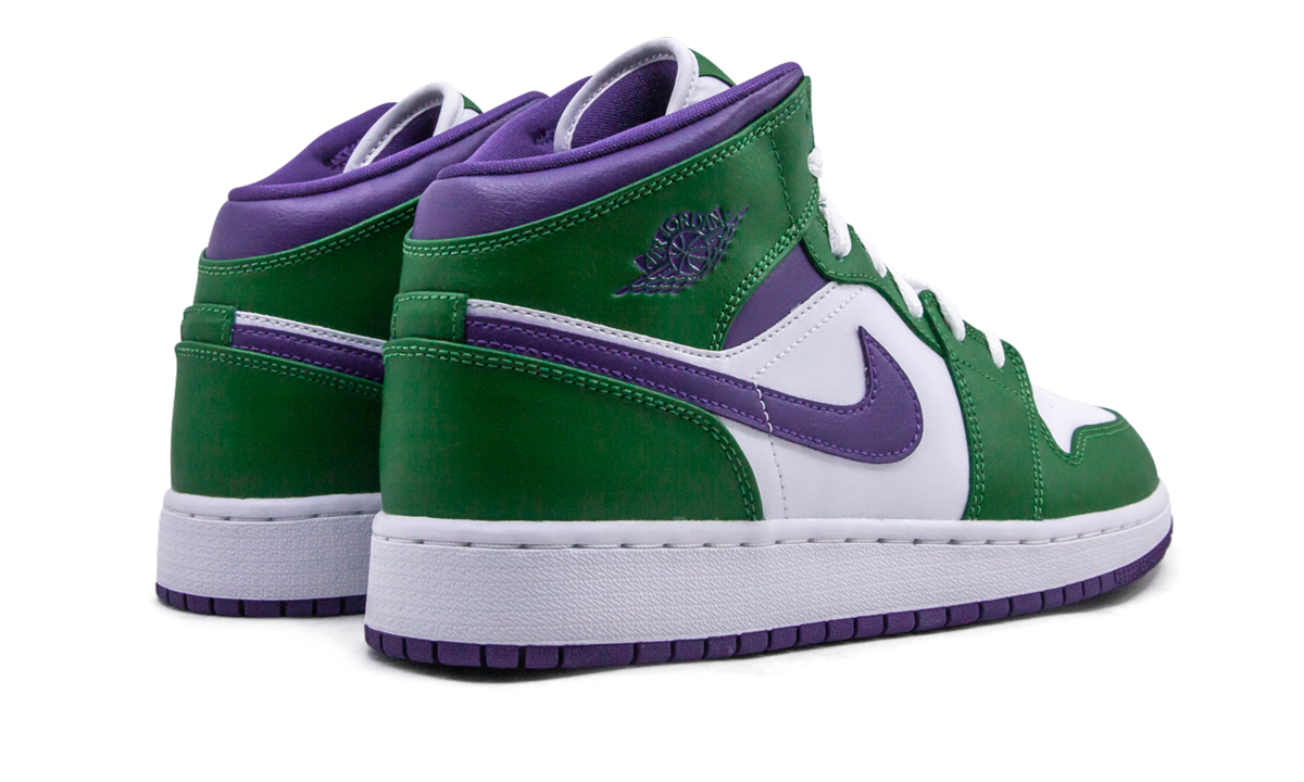 jordan 1 mid incredible hulk gs+554725-300+diagnol right behind view