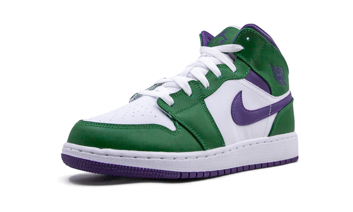 jordan 1 mid incredible hulk gs+554725-300+left diagnol single view