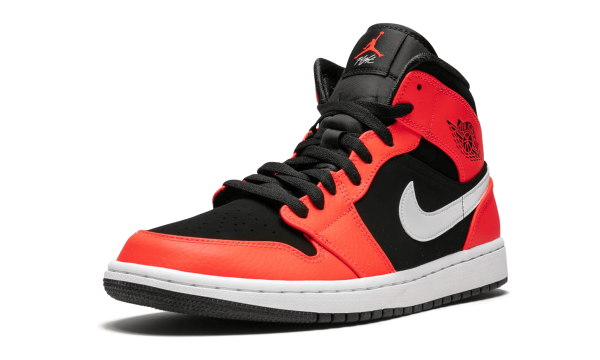 jordan 1 mid infrared 23+554724-061+left diagnol single view