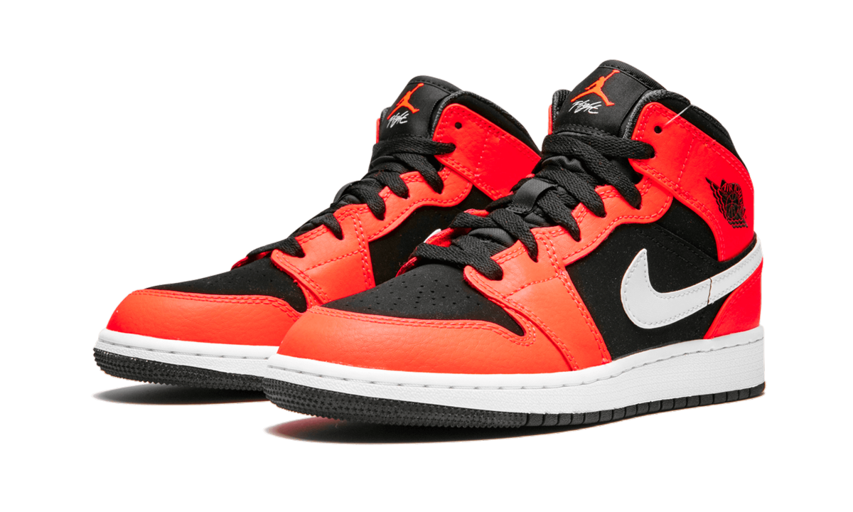 jordan 1 mid infrared 23 gs+554725-061+diagnol left view