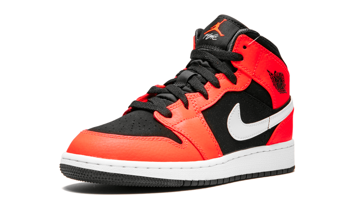 jordan 1 mid infrared 23 gs+554725-061+left diagnol single view
