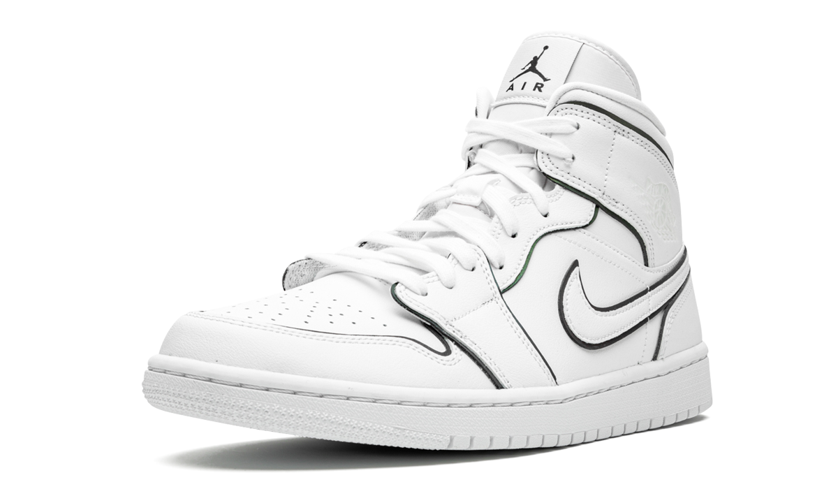 jordan 1 mid iridescent reflective white women s+CK6587-100+left diagnol single view