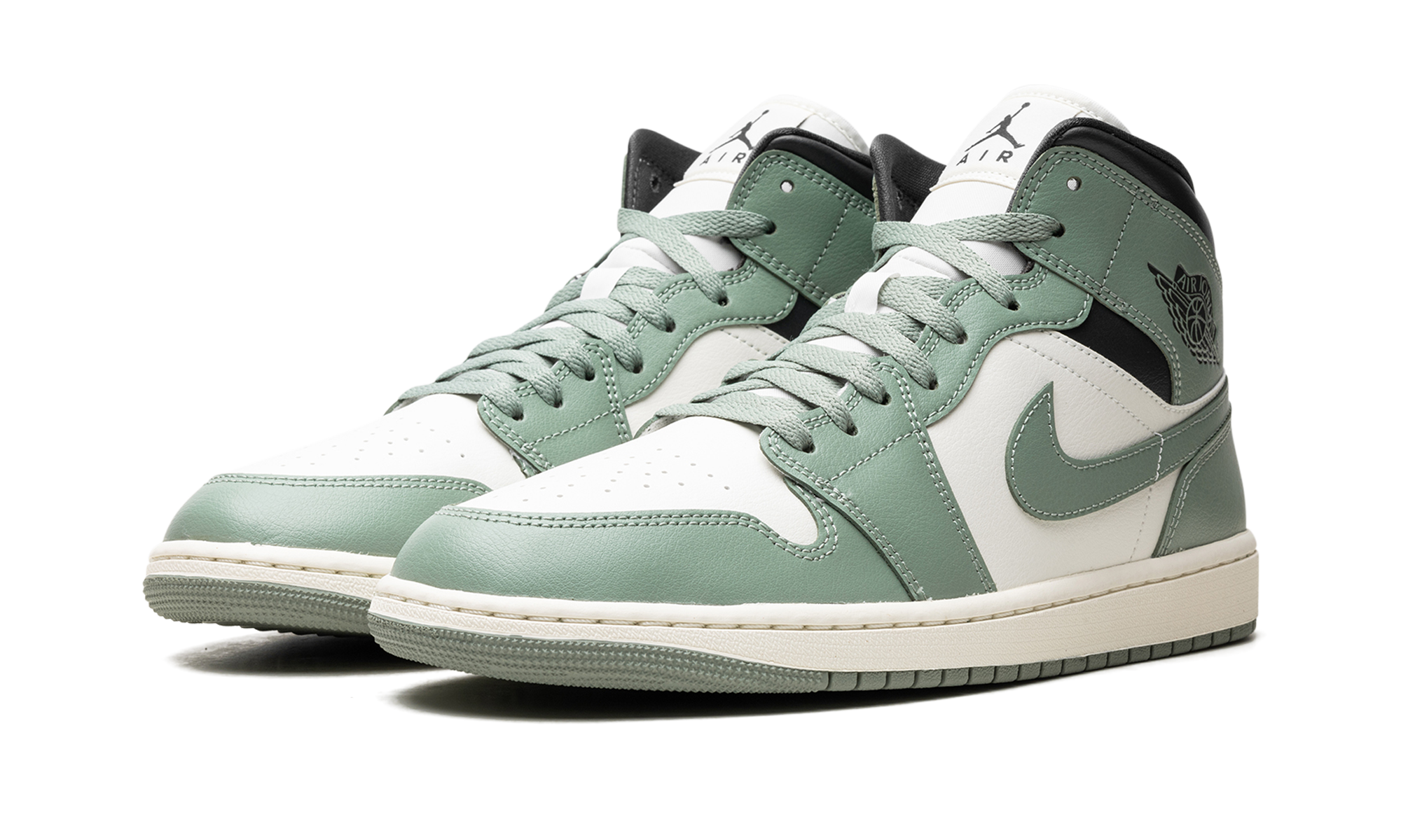 jordan 1 mid jade smoke women s+BQ6472-130+diagnol left view