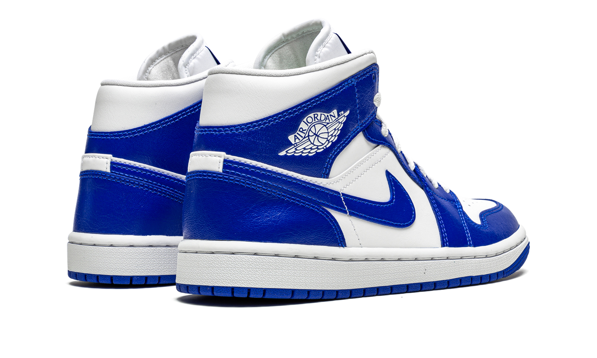 jordan 1 mid kentucky blue women s+BQ6472-104+diagnol right behind view