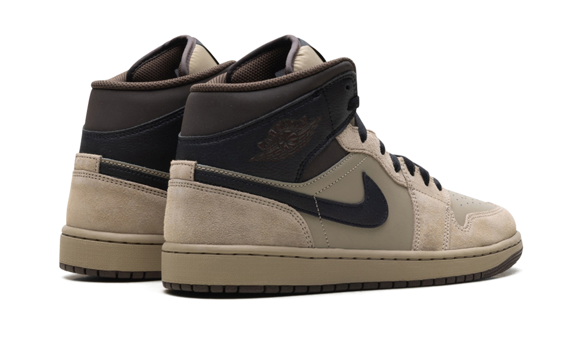 jordan 1 mid khaki baroque brown+HV6422-200+diagnol right behind view