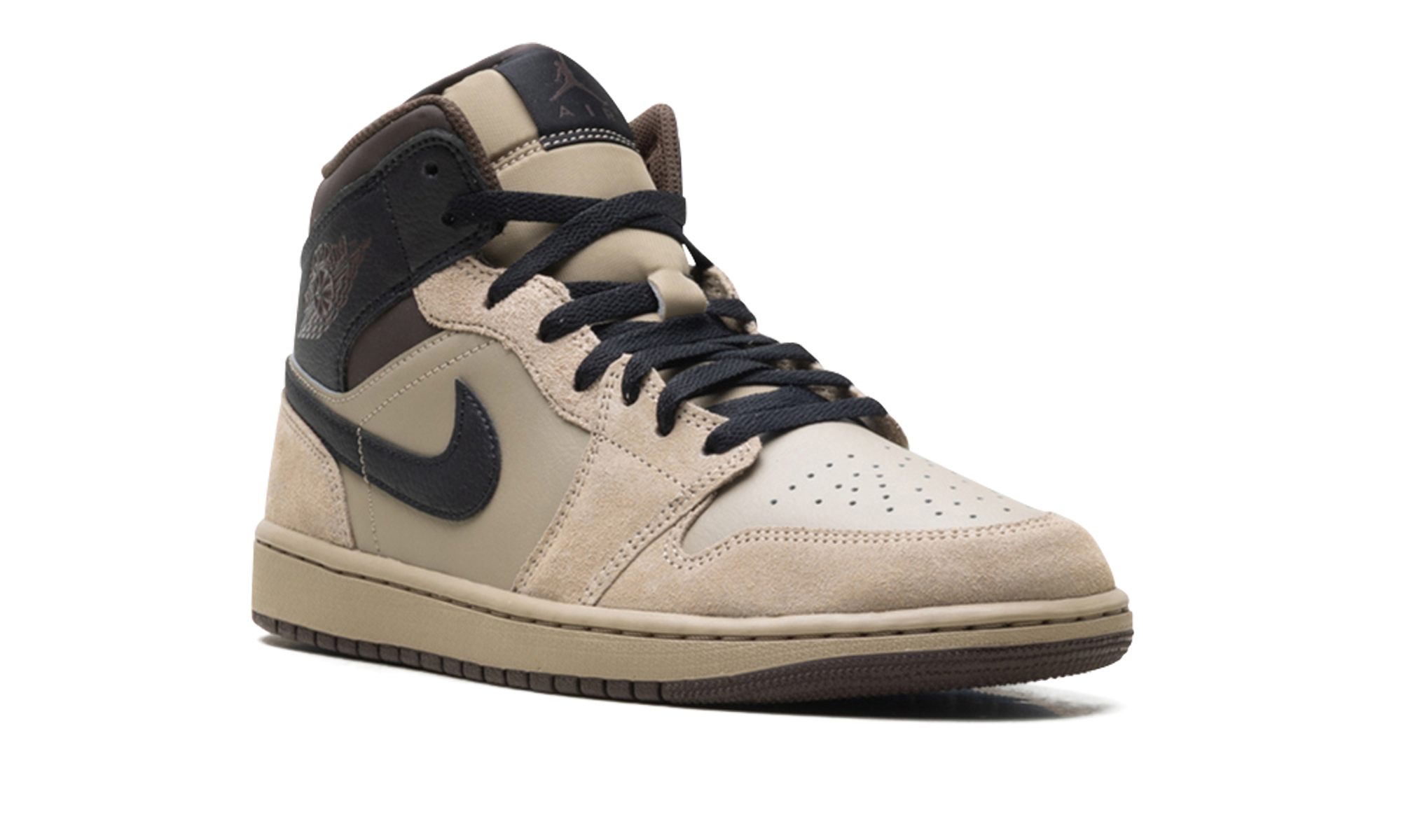jordan 1 mid khaki baroque brown+HV6422-200+diagnol right view