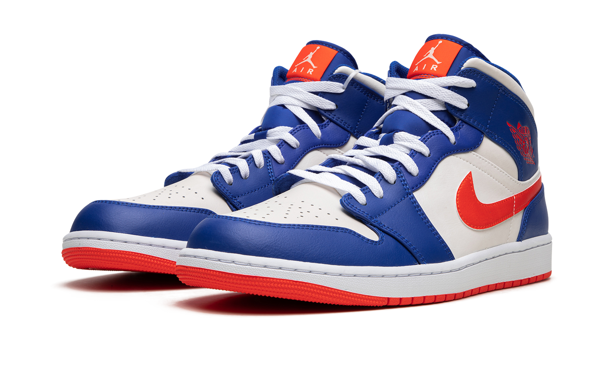 jordan 1 mid knicks+FD1029-400+diagnol left view