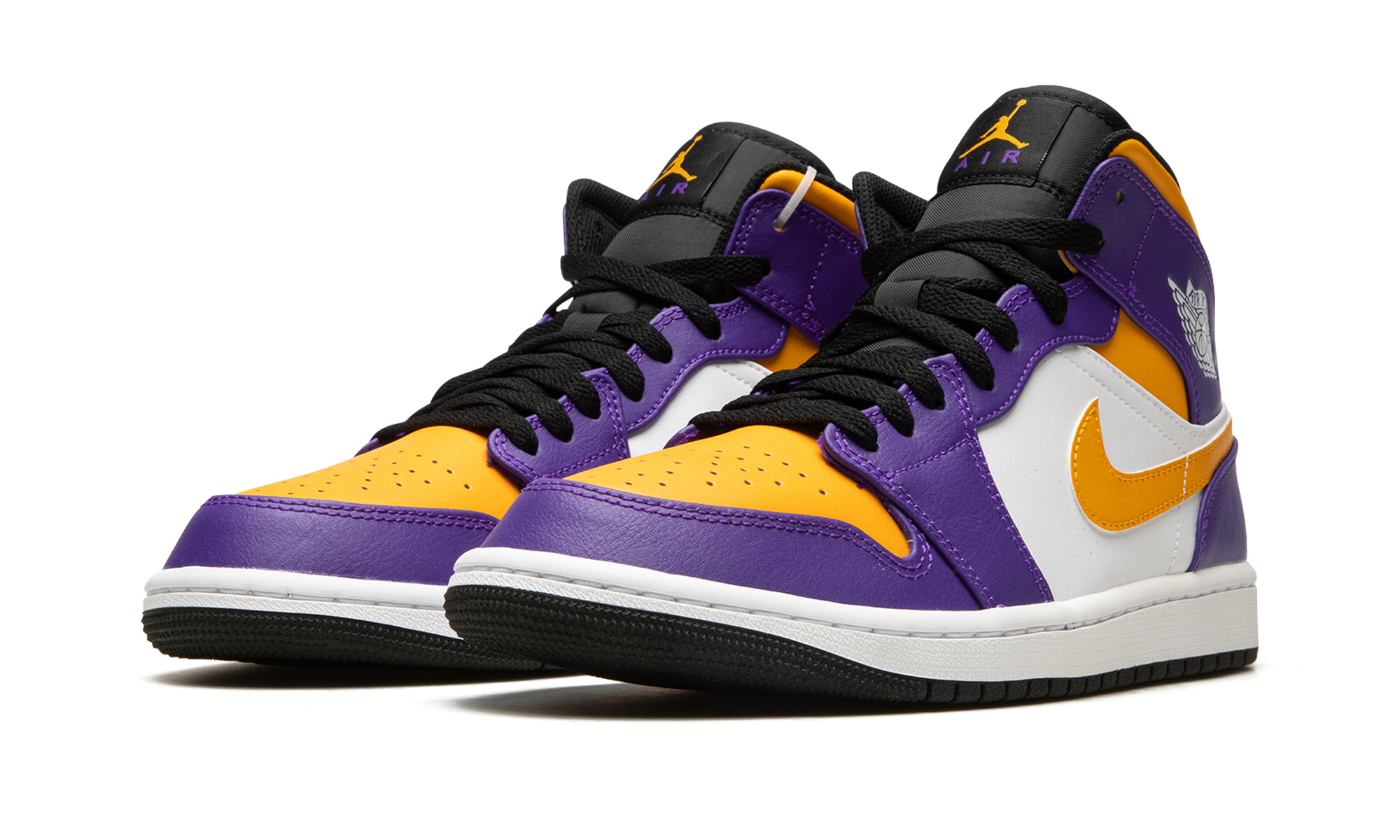 jordan 1 mid lakers 2022+DQ8426-517+diagnol left view