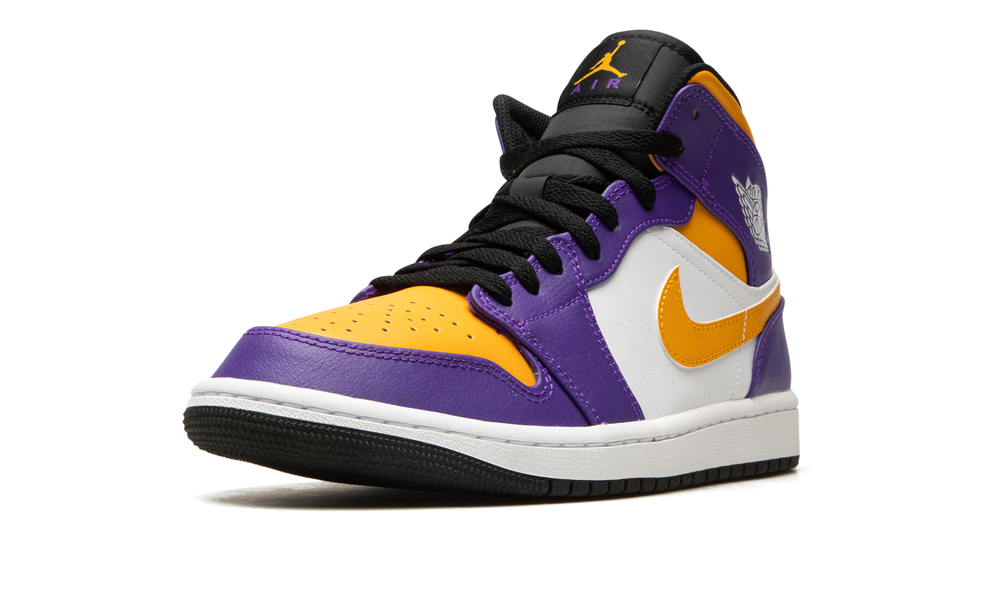 jordan 1 mid lakers 2022+DQ8426-517+left diagnol single view