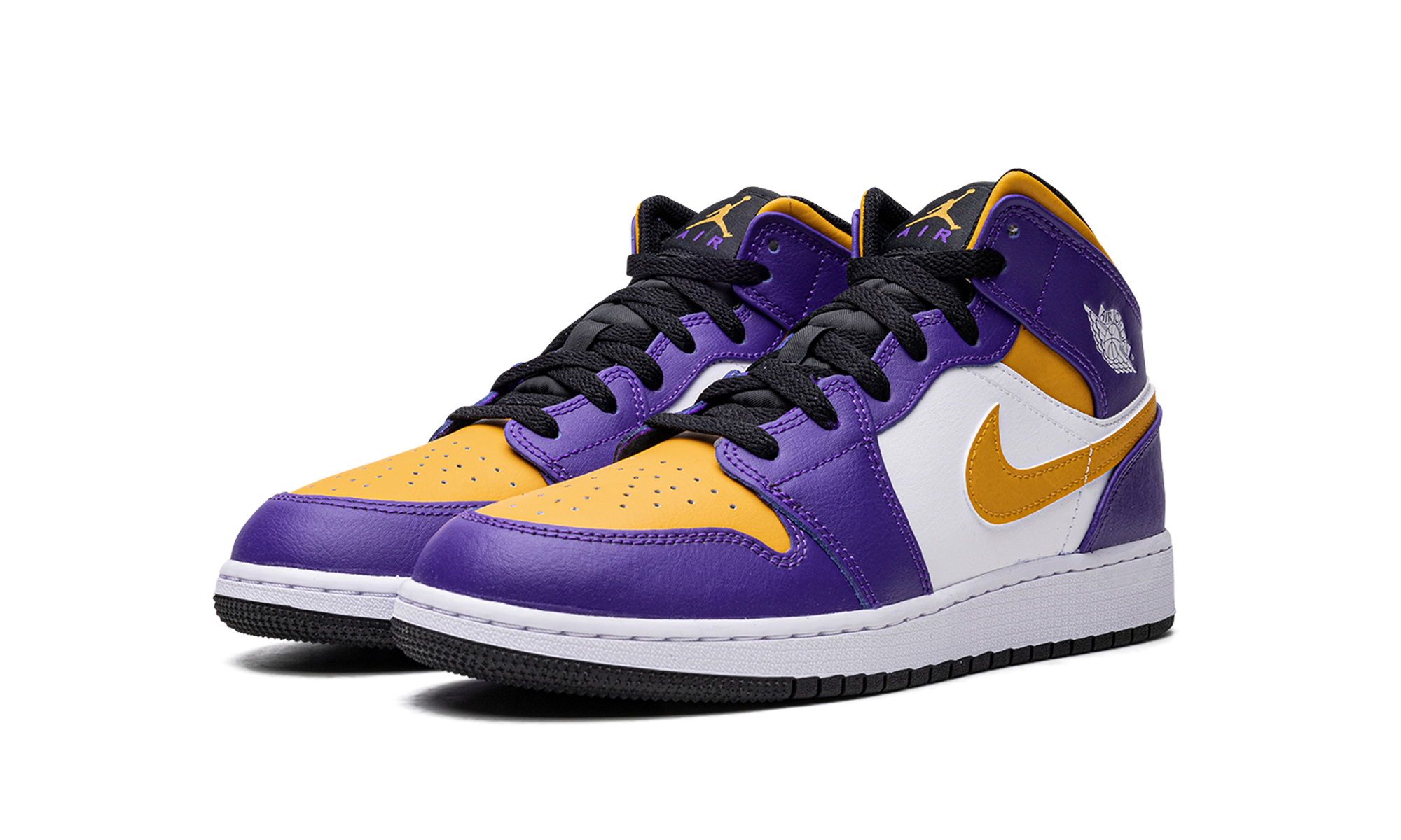 jordan 1 mid lakers 2022 gs+DQ8423-517+diagnol left view