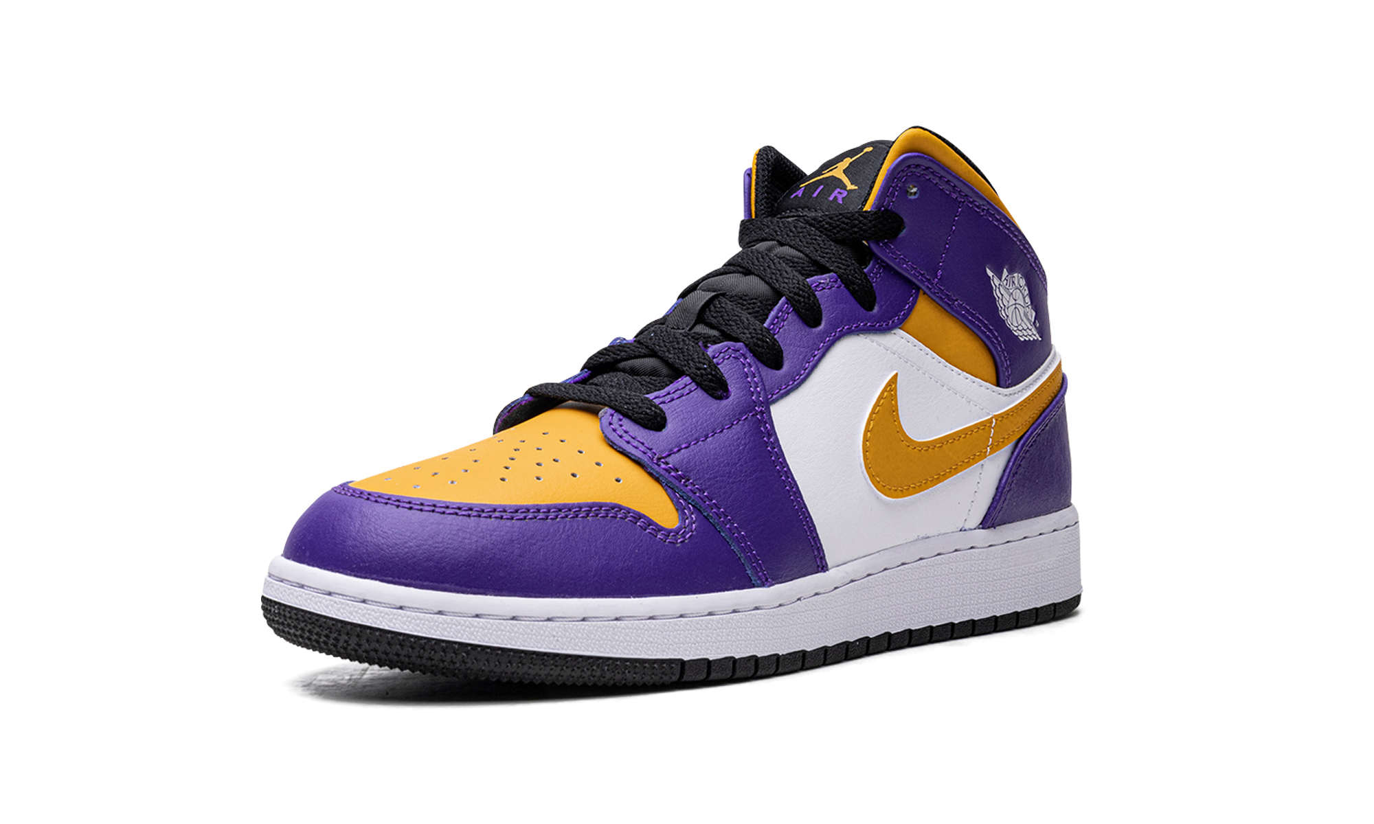 jordan 1 mid lakers 2022 gs+DQ8423-517+left diagnol single view