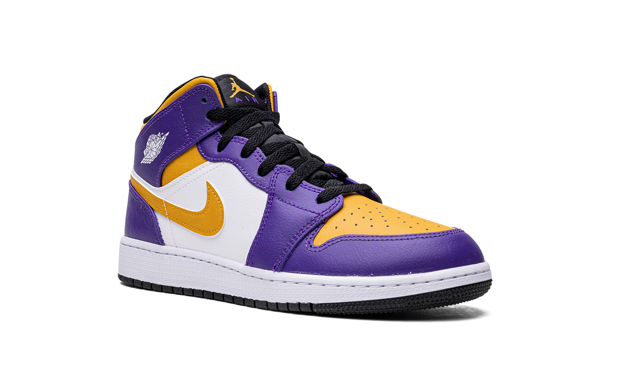 jordan 1 mid lakers 2022 gs+DQ8423-517+diagnol right view