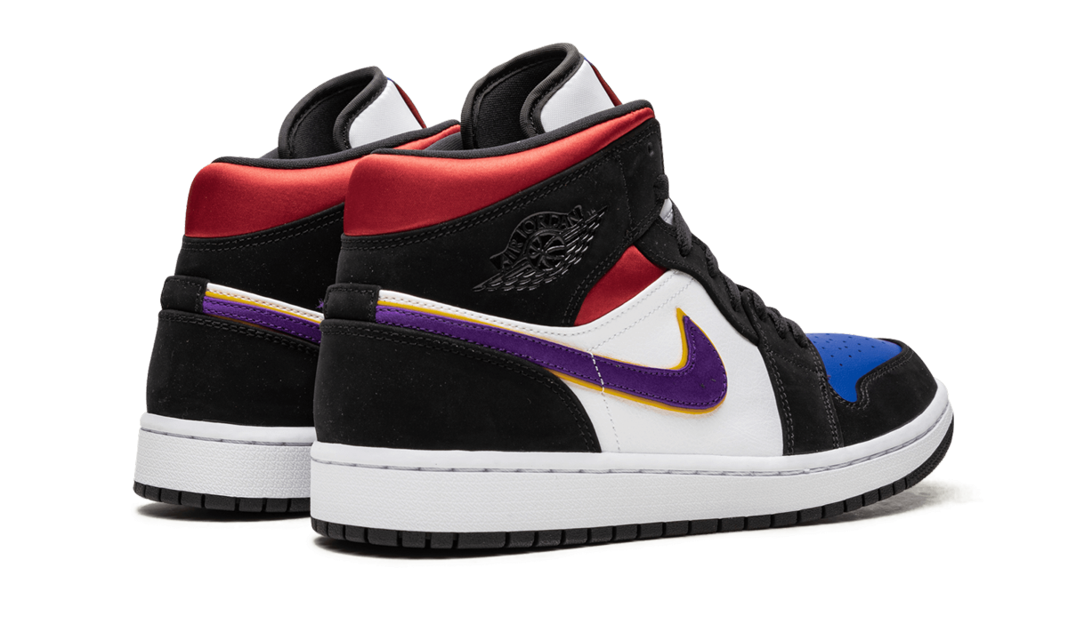 jordan 1 mid lakers top 3+852542-005+diagnol right behind view