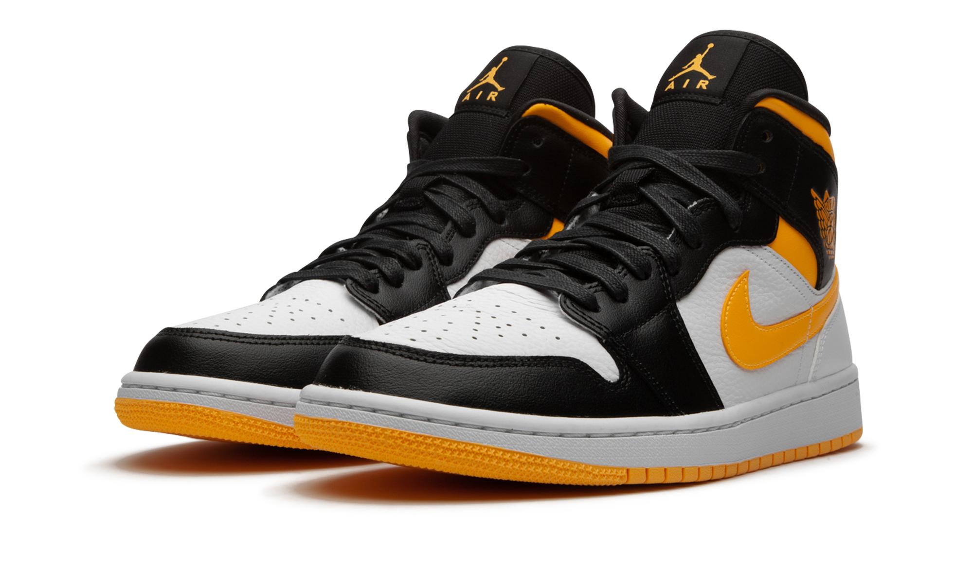 jordan 1 mid laser orange black women s+CV5276-107+diagnol left view