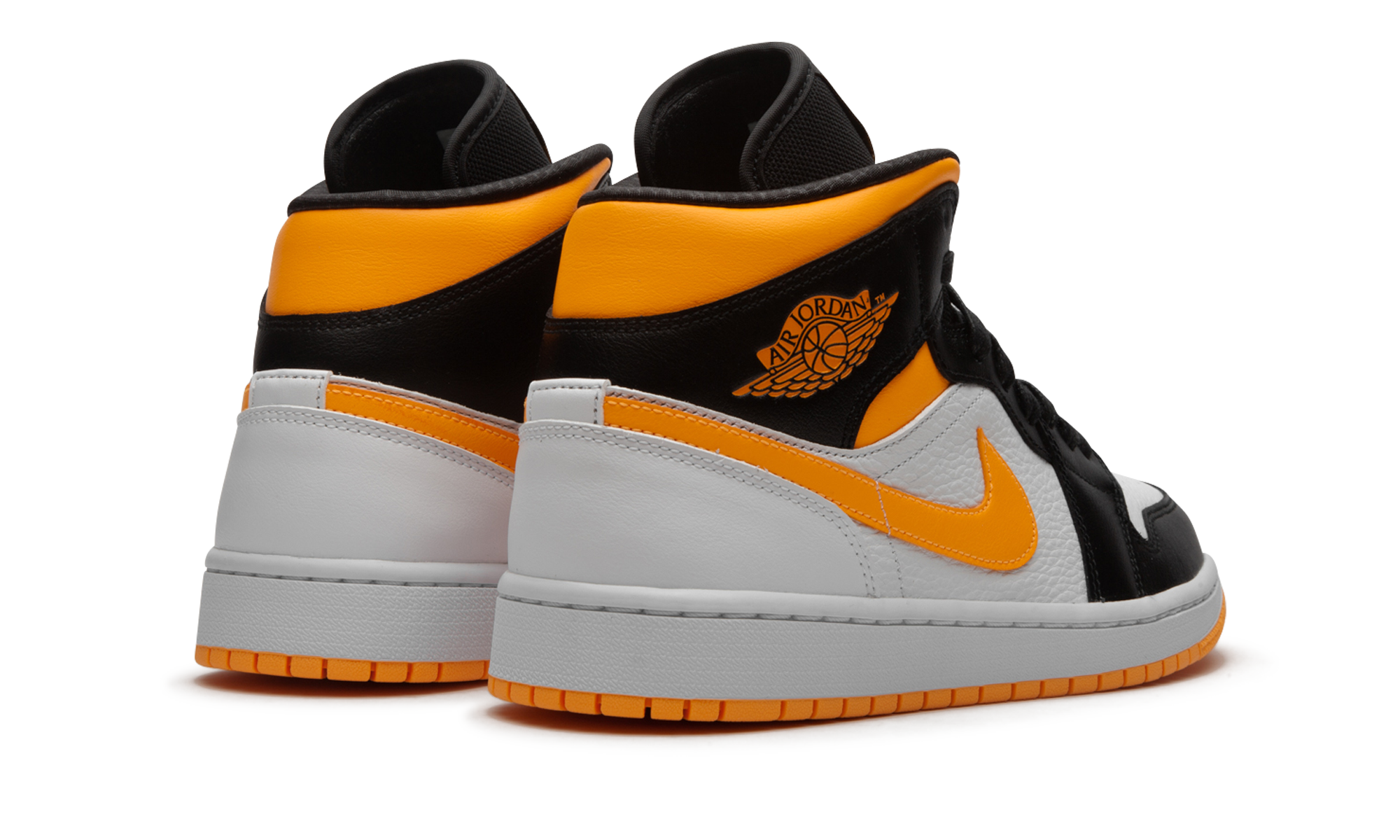 jordan 1 mid laser orange black women s+CV5276-107+diagnol right behind view