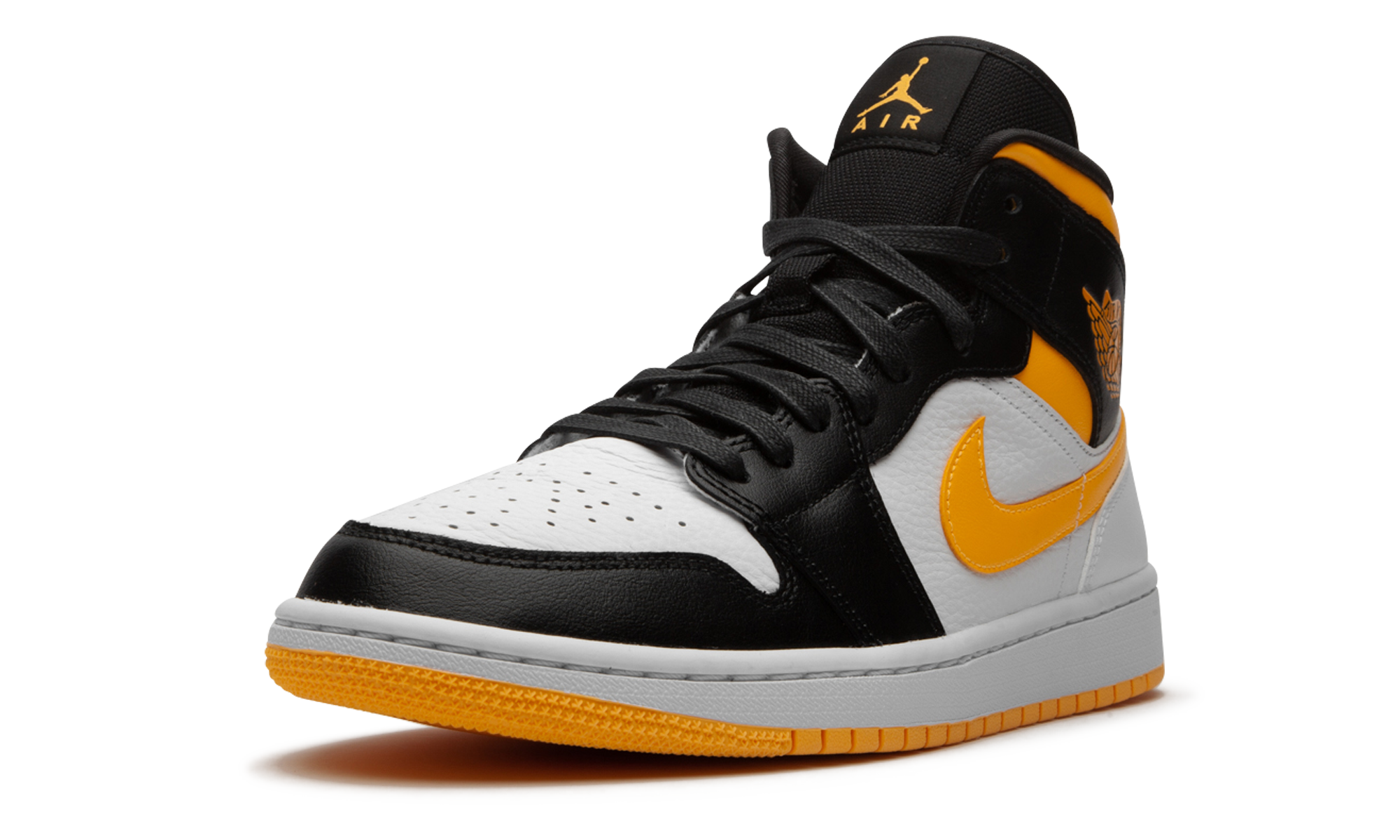 jordan 1 mid laser orange black women s+CV5276-107+left diagnol single view