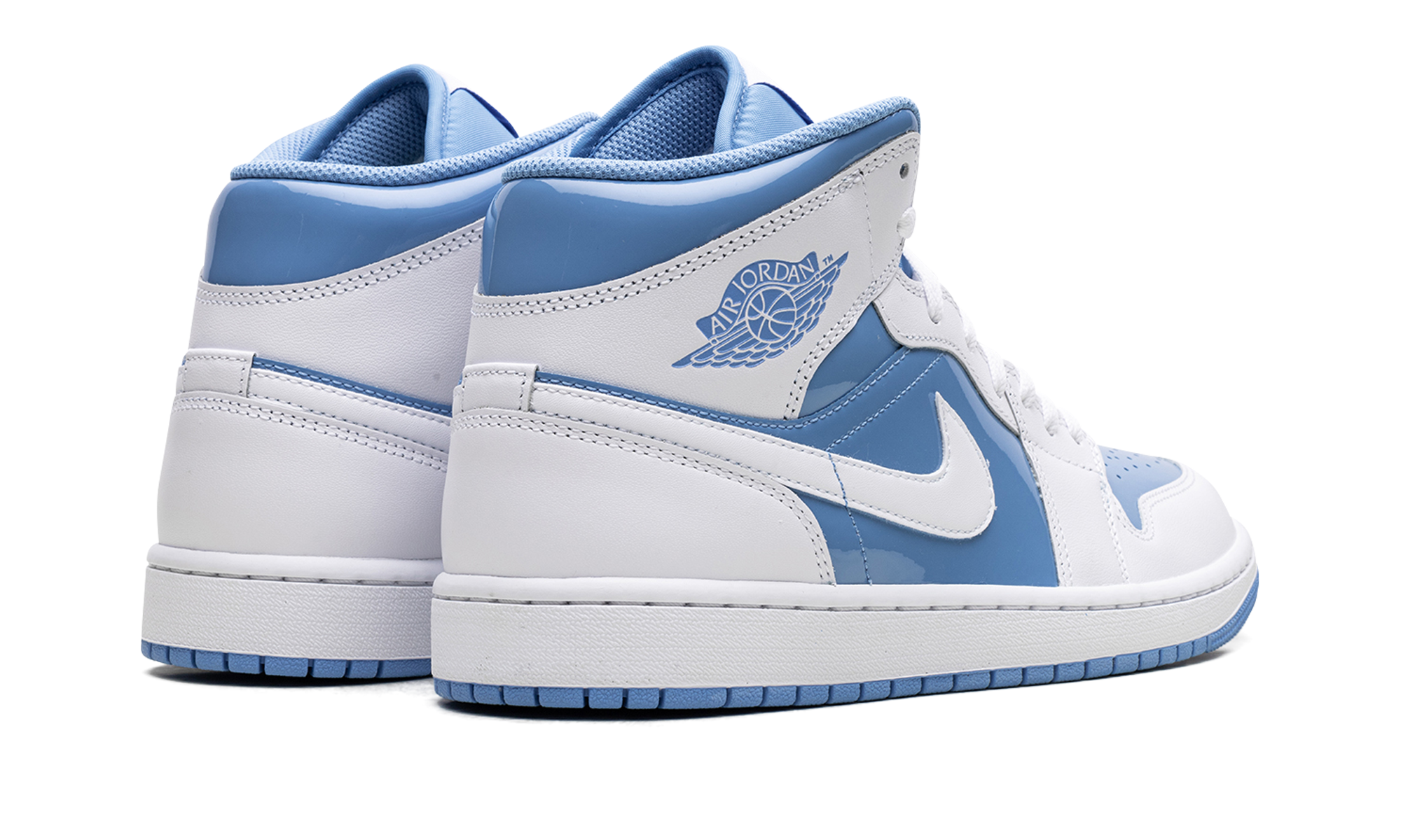 jordan 1 mid legend blue+FZ2142-114+diagnol right behind view